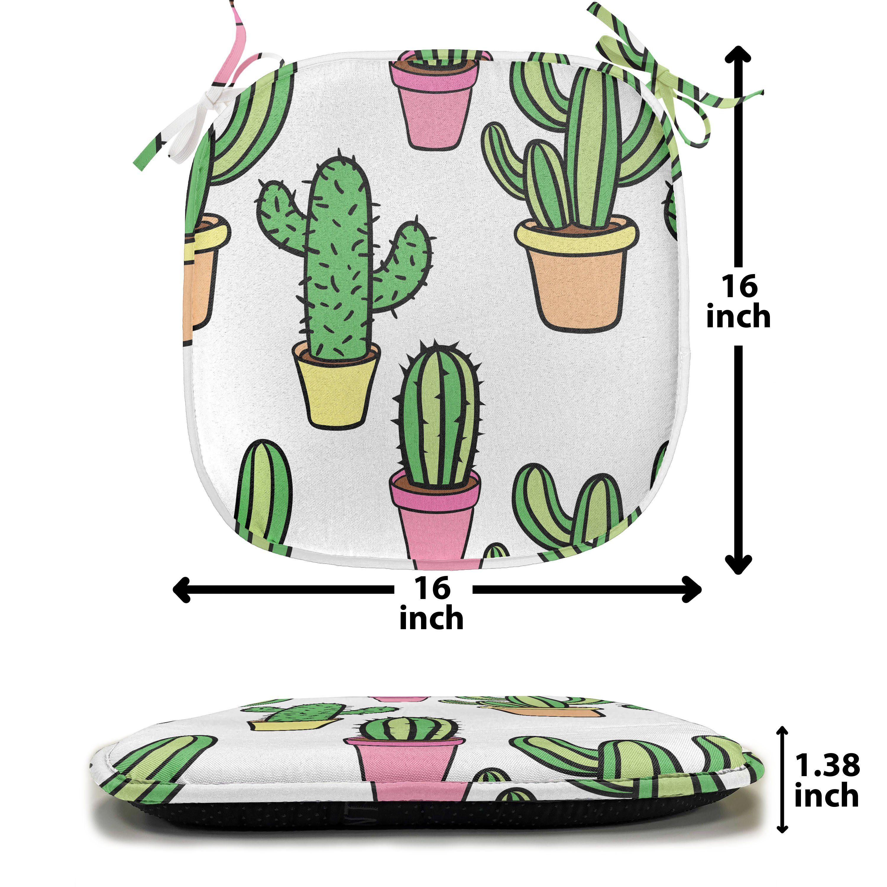 Küchensitze, für wasserfestes Cartoon Dekoratives Kaktus Blumen Kissen Stuhlkissen Abakuhaus mit Riemen