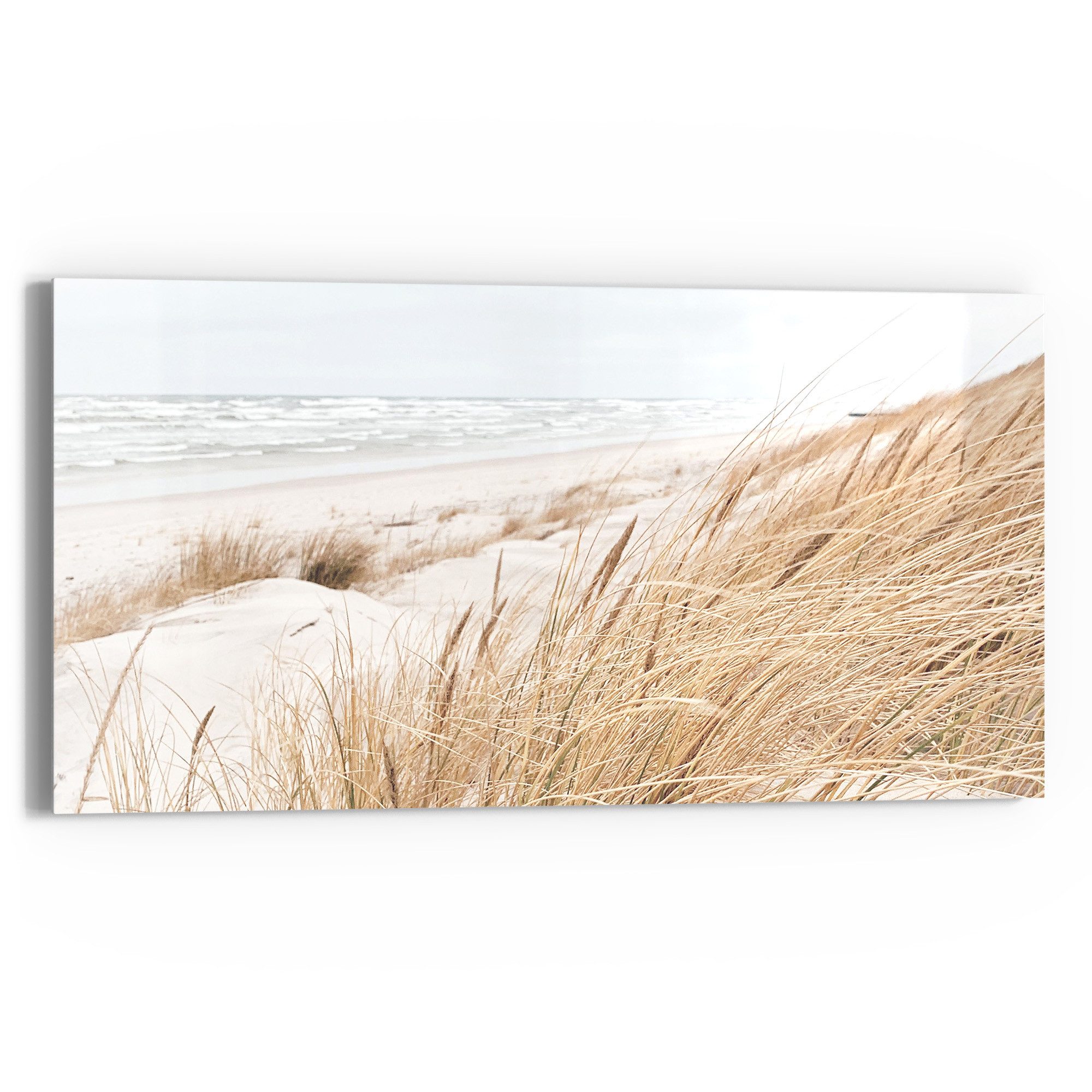 DEQORI Glasbild 'Winterstrand Stille', 'Winterstrand Stille', günstig online kaufen