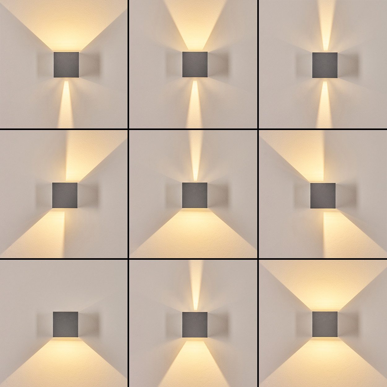hofstein Wandleuchte Wandlampe aus Metall in Grau/Silberfarben, LED wechselbar, 3000 Kelvin, LED, austauschbarer Lichteffekt, Außenleuchte, 350 Lumen, IP 54