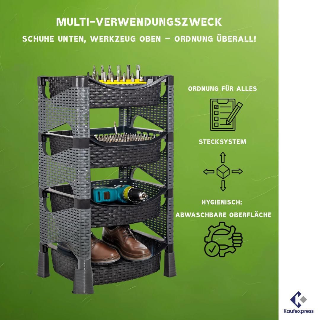 Kaufexpress GmbH Küchenregal Küchenregal mit 4 Etagen aus Kunststoff in Rat günstig online kaufen