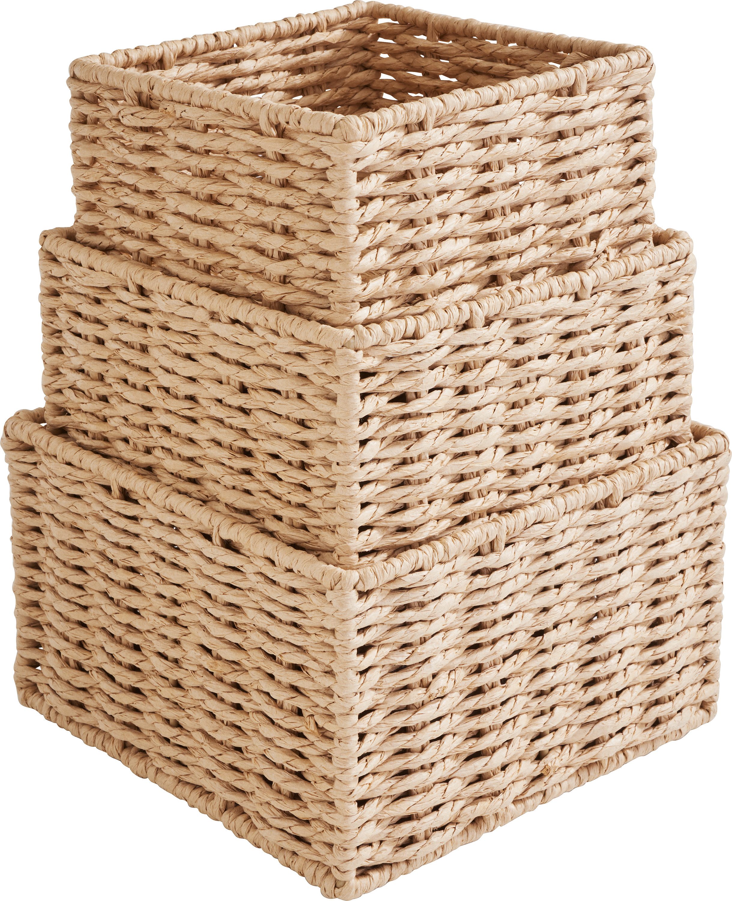 VBS Dekokorb Korb Quadratisch, 3er-Set