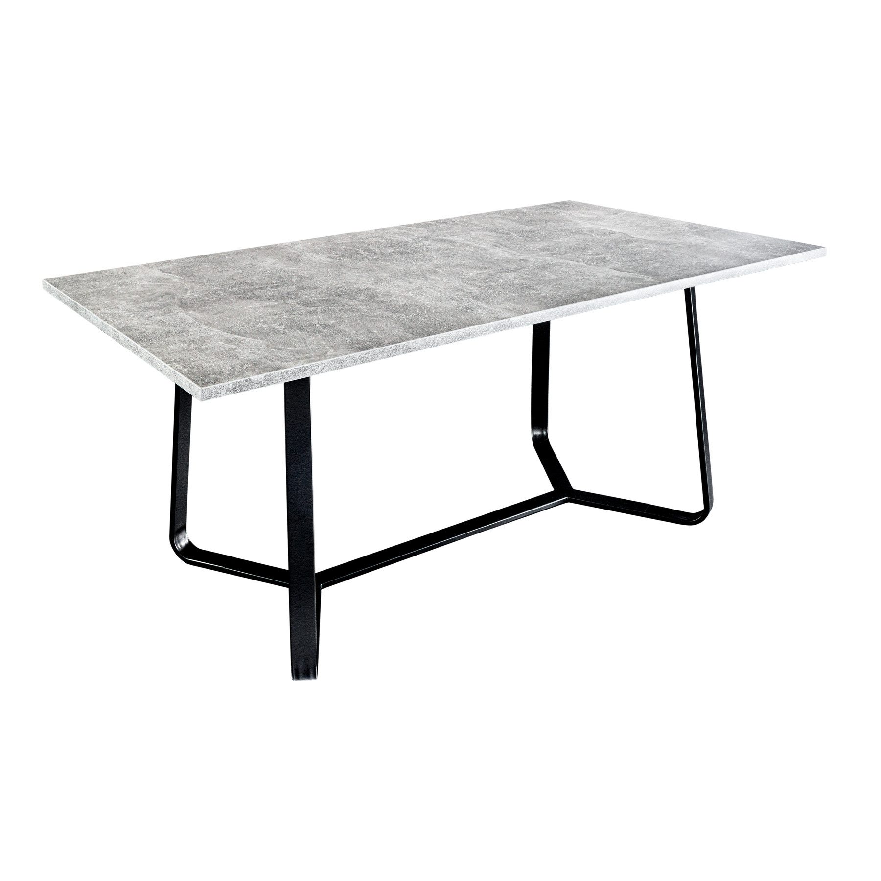 riess-ambiente Esstisch LOFT 140cm grau / schwarz · in Beton-Design mit Met günstig online kaufen