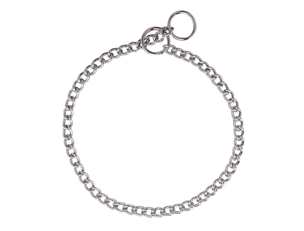 Nobby Hunde-Halsband Halskette chrom, kleine Glieder, XS, Chrom