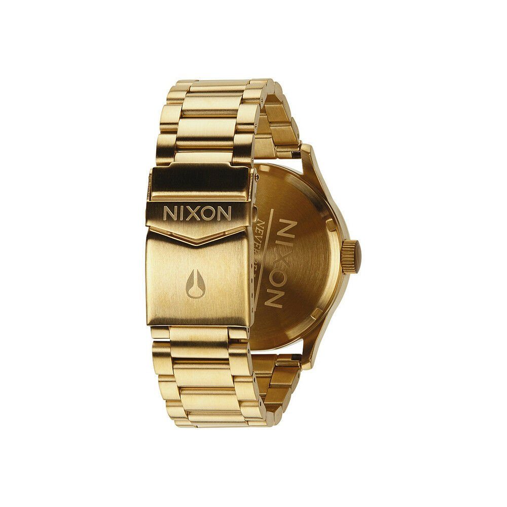 Nixon Quarzuhr Nixon Armbanduhr Herrenuhr A356-510 Schwarz Gold Analog Edelstahl