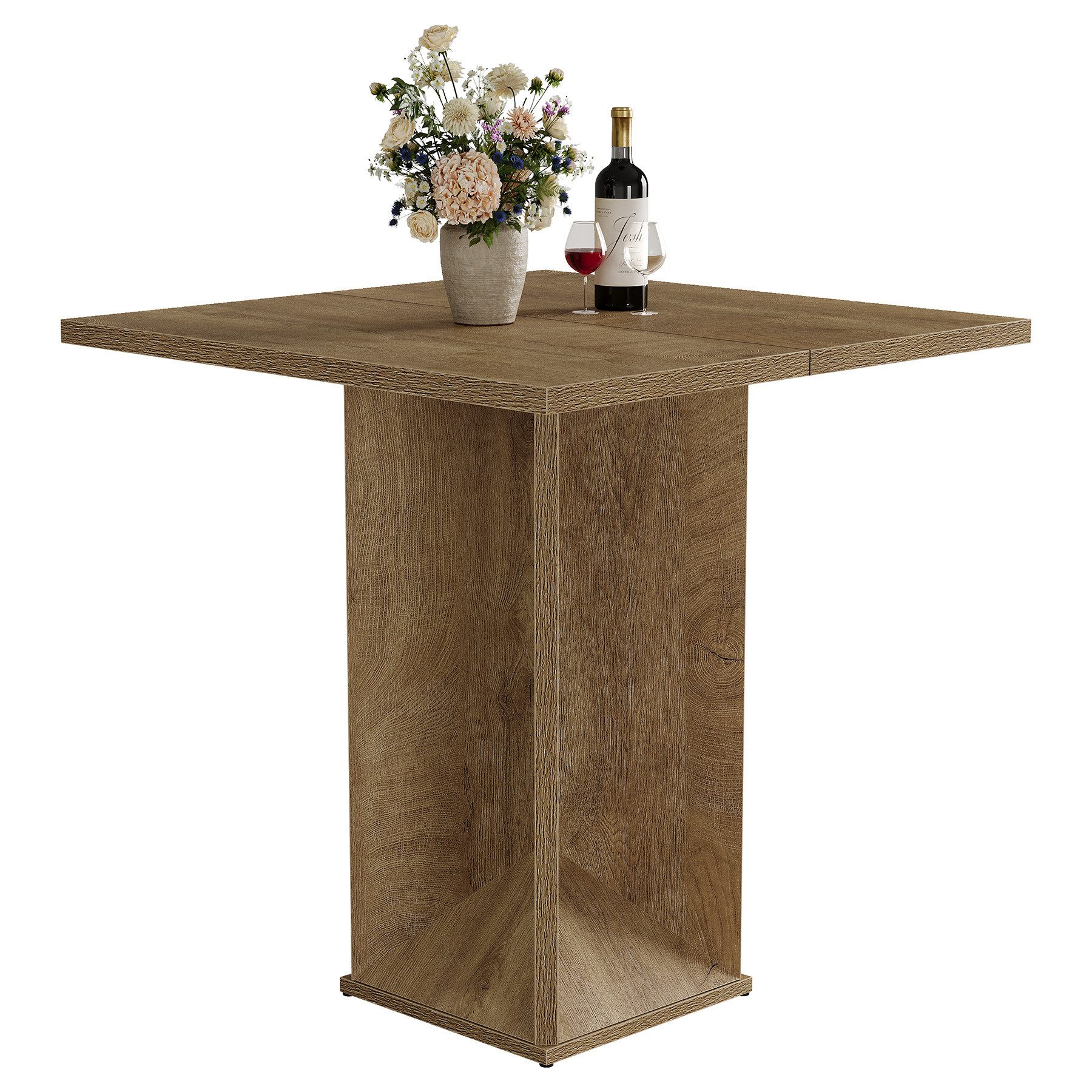 Tribesigns Bartisch 80×80×90cm quadratischer Stehtisch, kleiner Bistrotisch, Küchentisch