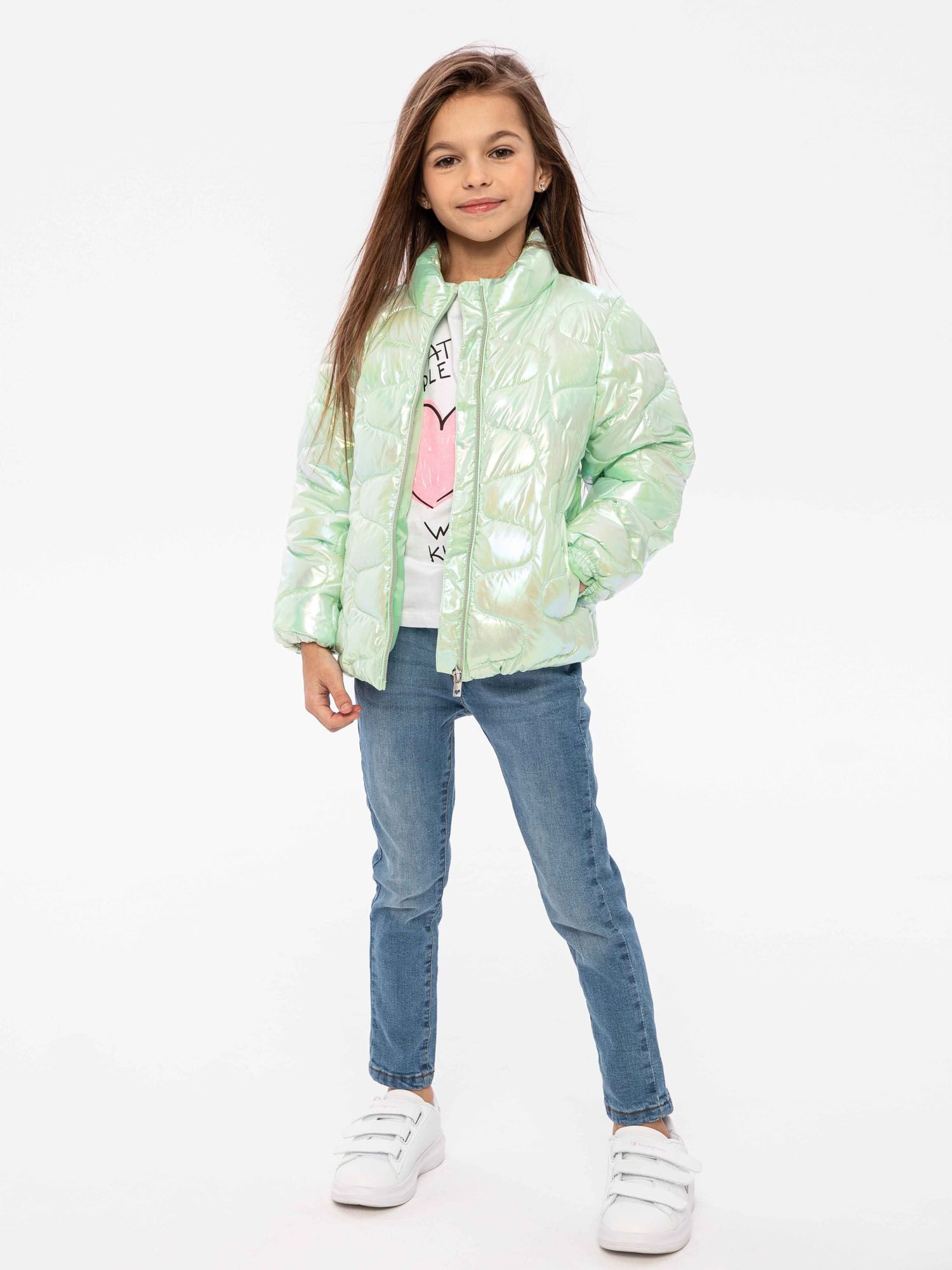 MINOTI Steppjacke Jacke für Mädchen Metallic-Look, ohne Kapuze