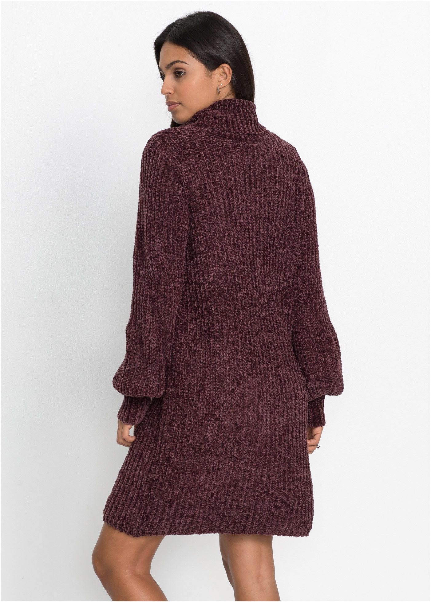 bonprix Strickkleid für eleganten Look, aus Chenille-Qualität, aus recyceltem Polyester