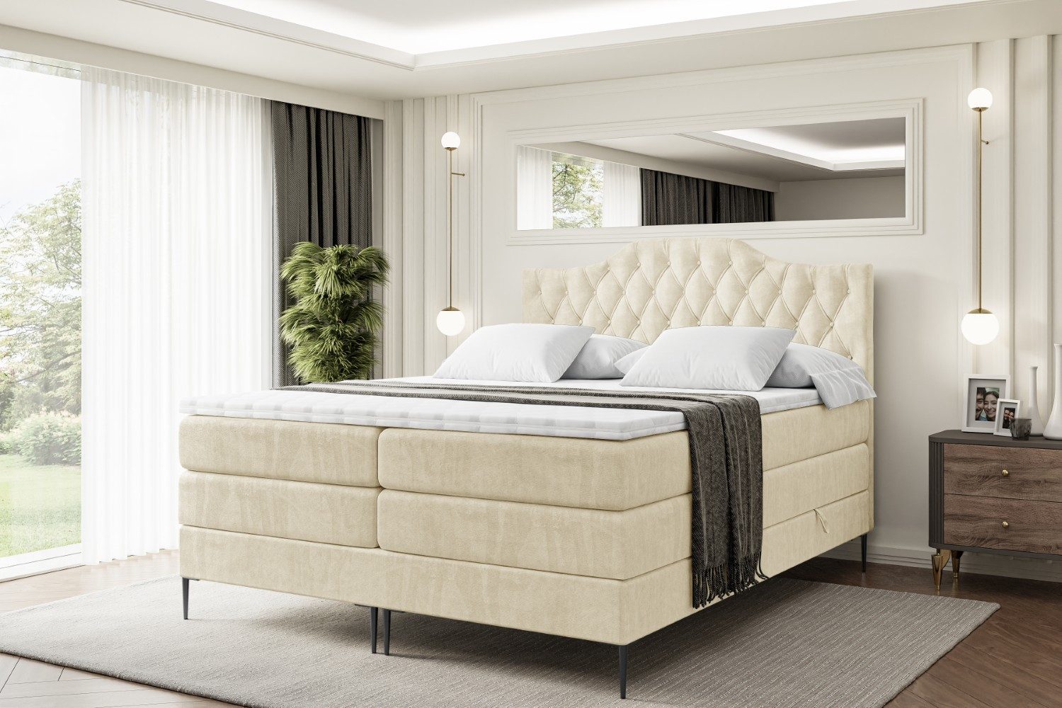 ALTDECOR Boxspringbett VILA-1-F KING (Multipocket-Matratze H4, günstig online kaufen