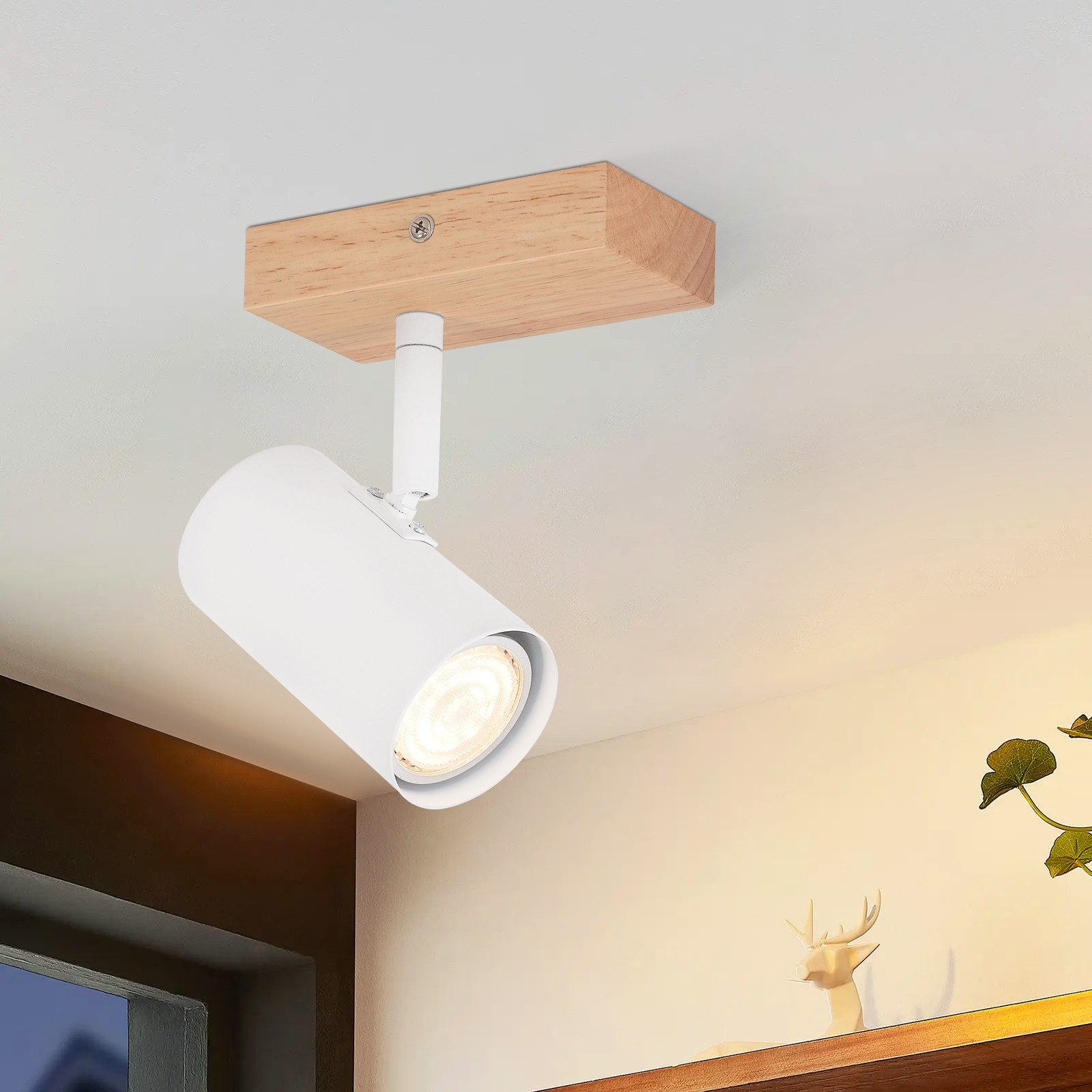 ZMH LED Wandleuchte Innen Deckenlampe Weiß Metall Modern GU10 Fassung 330° günstig online kaufen