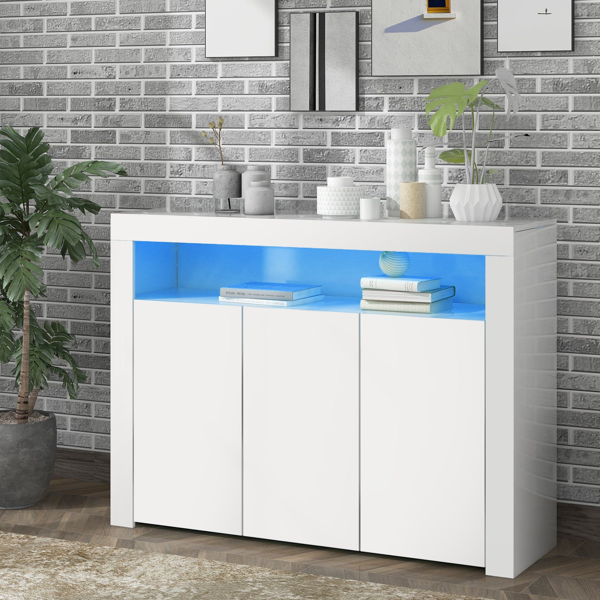 OKWISH Sideboard Kommodenschrank mit  LED Beleuchtung günstig online kaufen