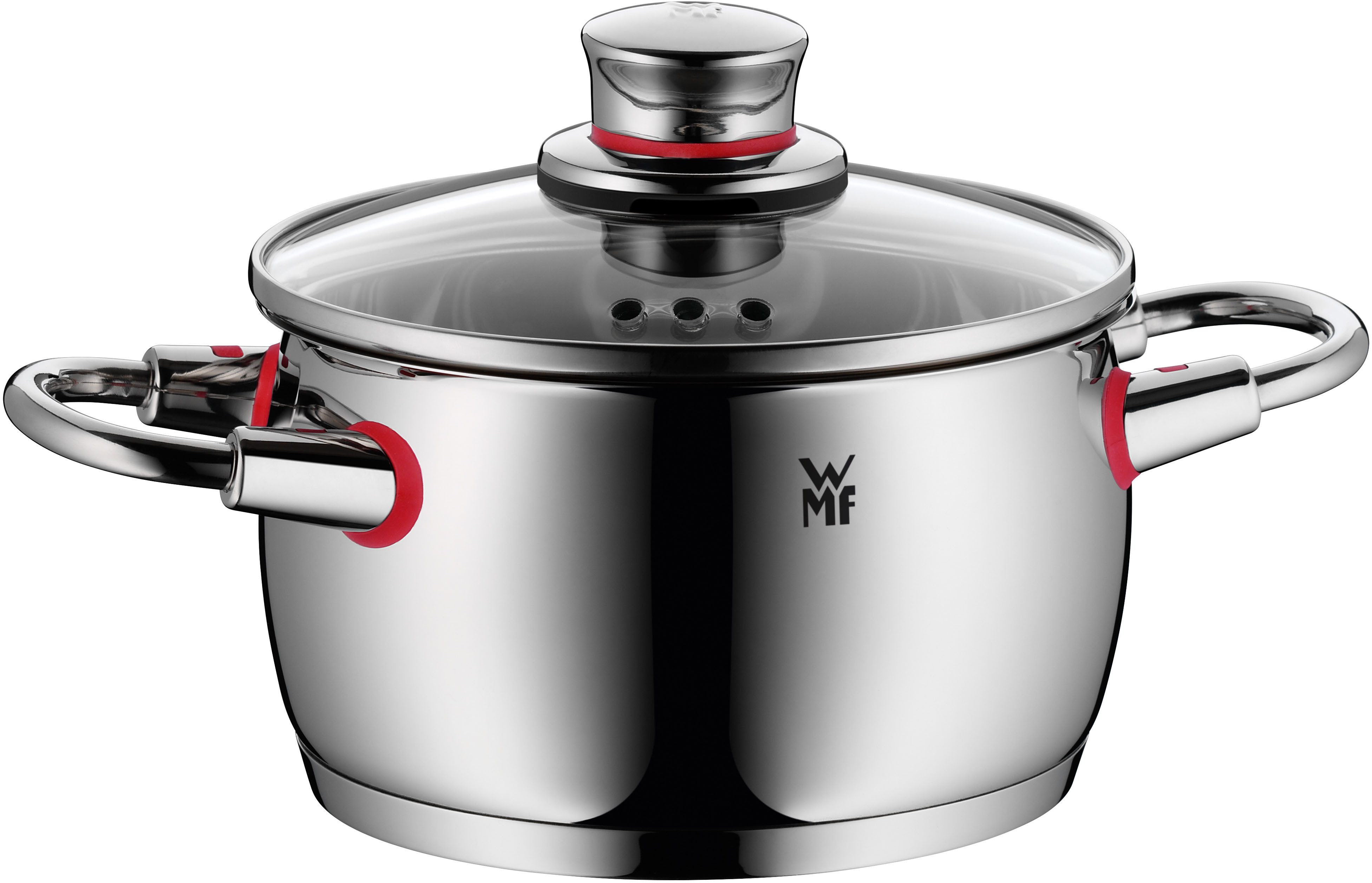 WMF Kochtopf Quality One, Cromargan® Edelstahl Rostfrei 18/10 (2-tlg), Cool+ Technologie für wärmereduzierte Griffe, TransTherm-Allherdboden
