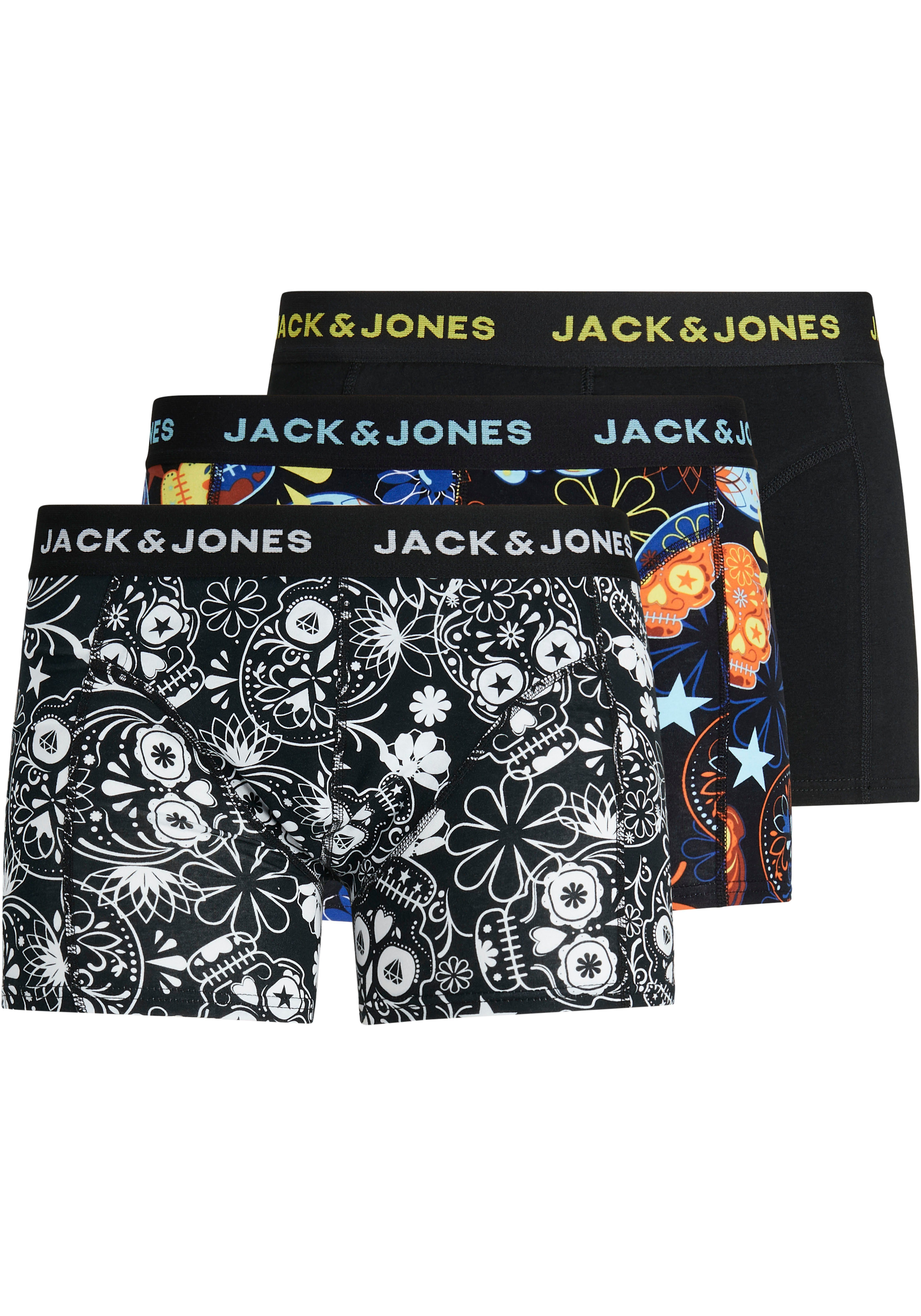 SKULL Boxershorts NOOS Jones PACK. Jack JACSUGAR (Packung, black3 TRUNKS 3-St) & 3