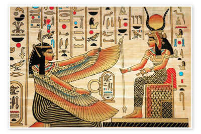 Posterlounge Poster Master Collection, Papyrus mit ägyptischen Zeichen, Illustration