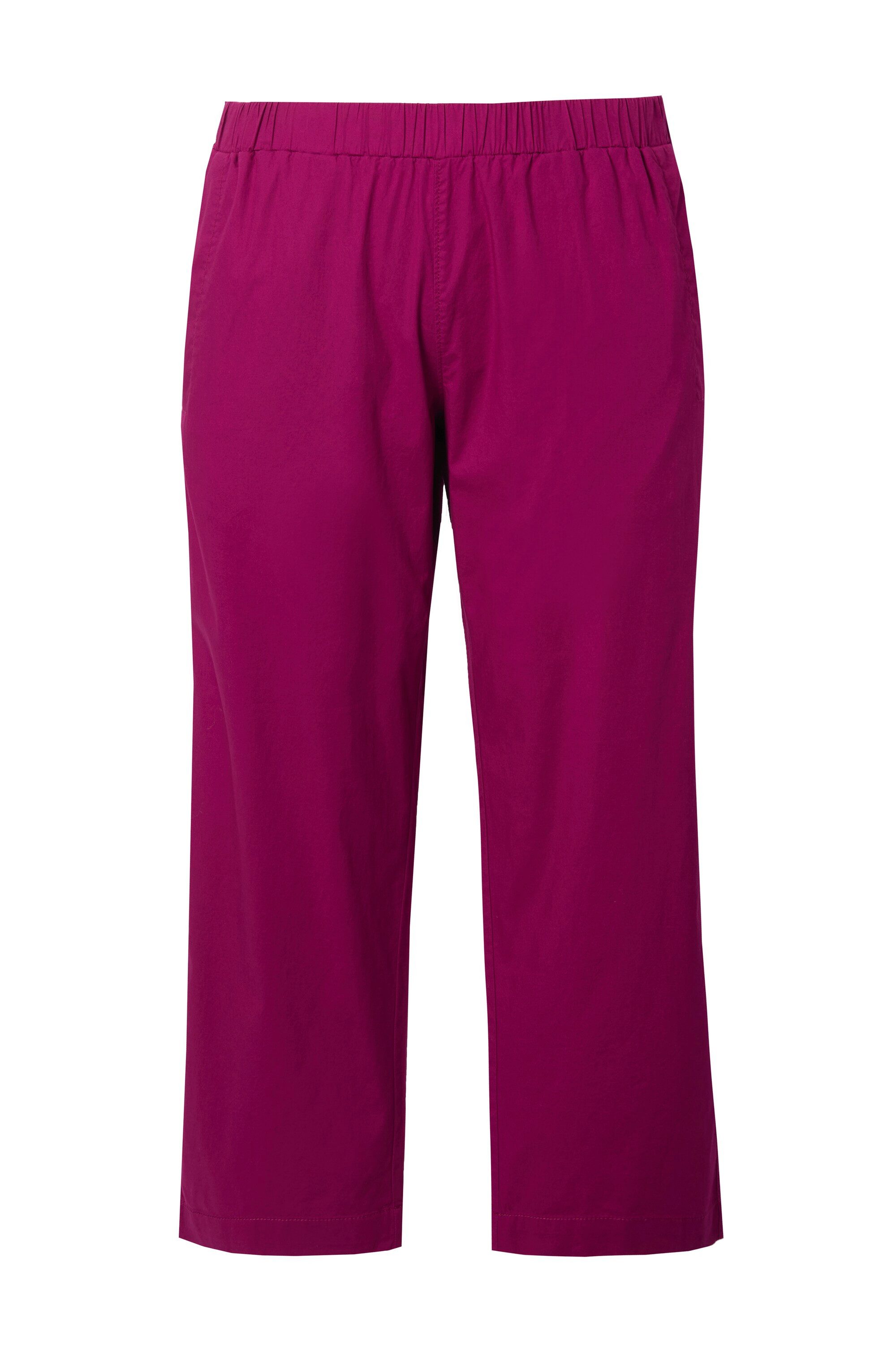 Ulla Popken Chinohose 7/8-Chinohose Ruby Elastikbund weites gerades Bein