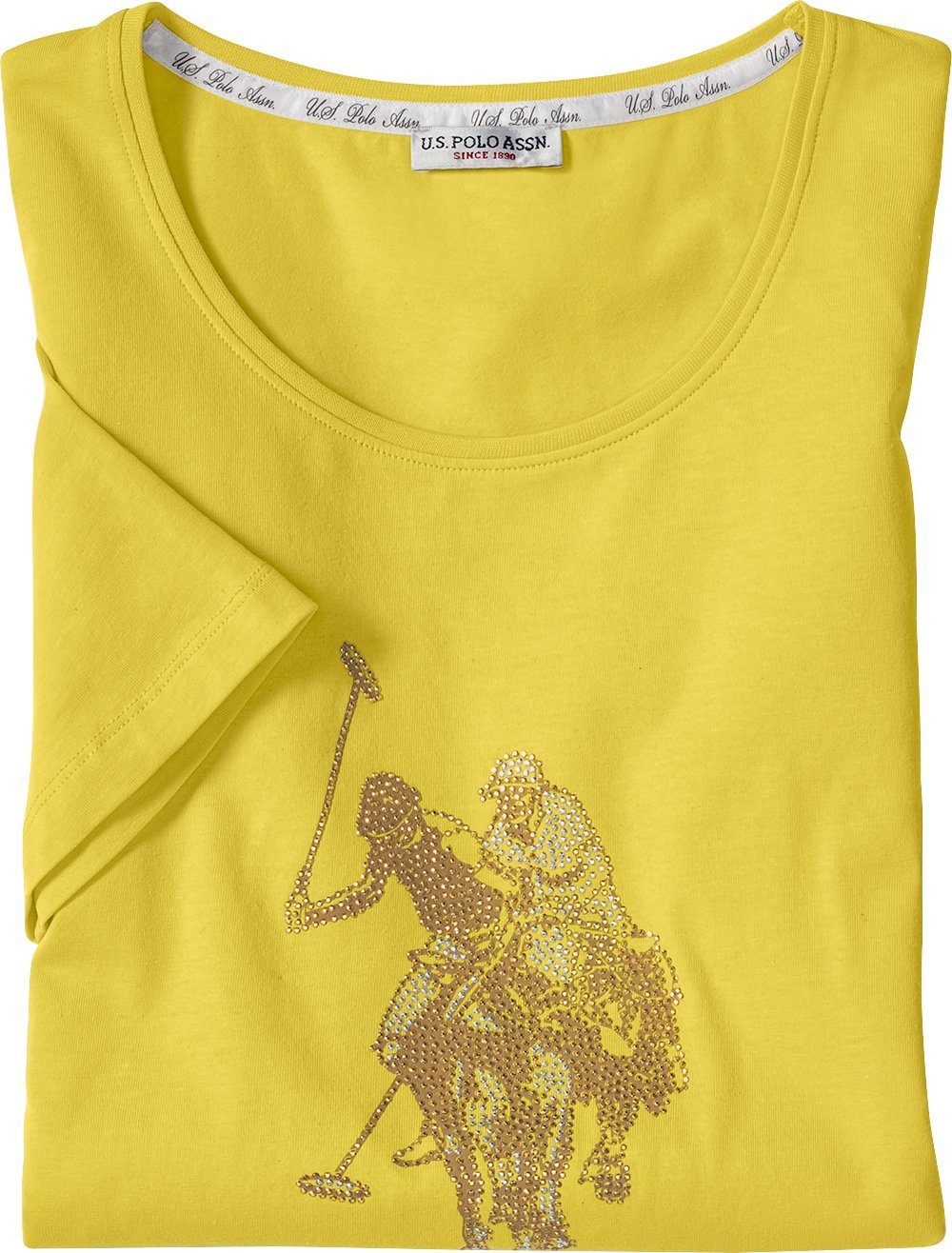 U.S. Polo Assn. Kurzarmshirt mit funkelnden Strass-Steinen