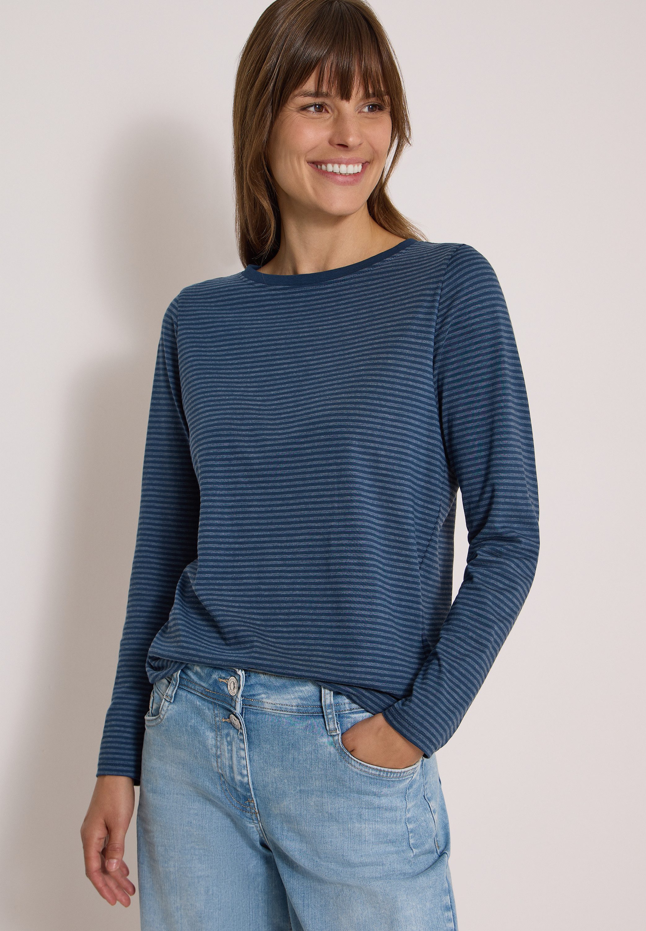 CECIL Langarmshirt im soften Baumwoll-Mix