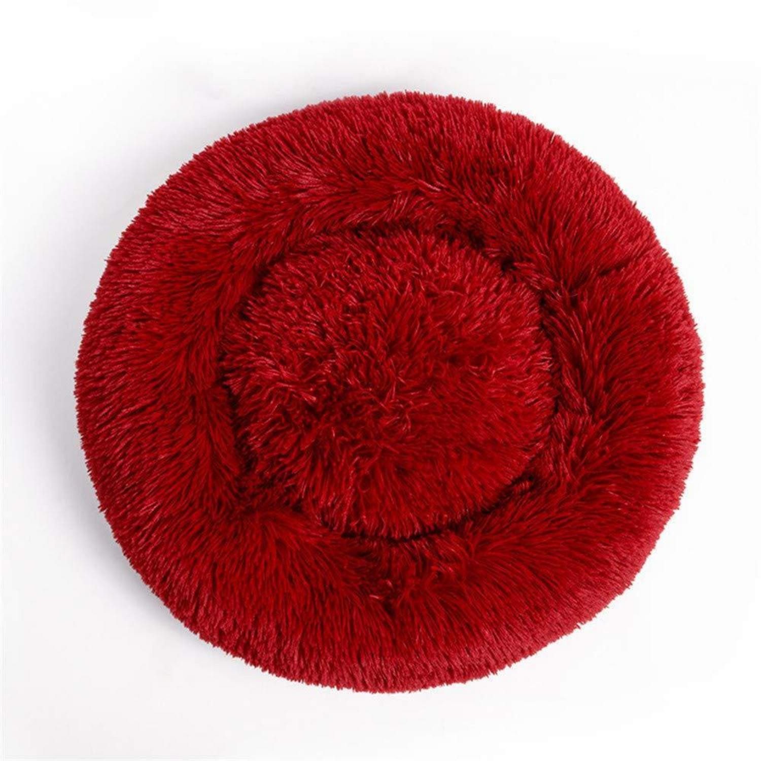 LuxusKollektion Hundebett Hundebett rund Plüsch 40CM rot