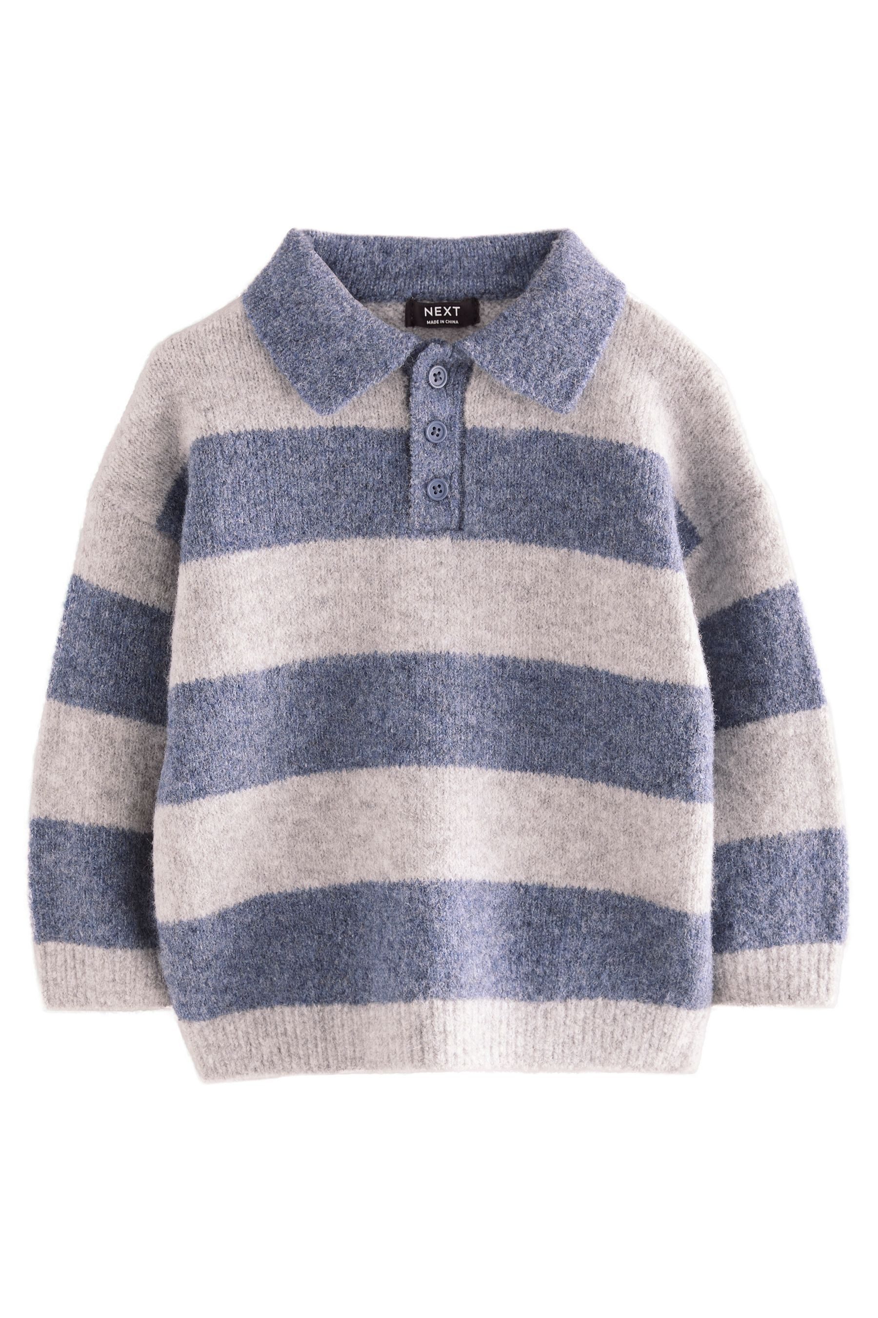 Next Polokragenpullover Gestreiftes Rugby-Polohemd aus Strick günstig online kaufen