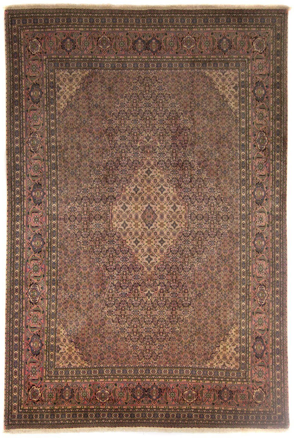 Wollteppich Täbriz Medaillon Marrone chiaro 370 x 259 cm, morgenland, rechteckig, Höhe: 10 mm, Unikat mit Zertifikat