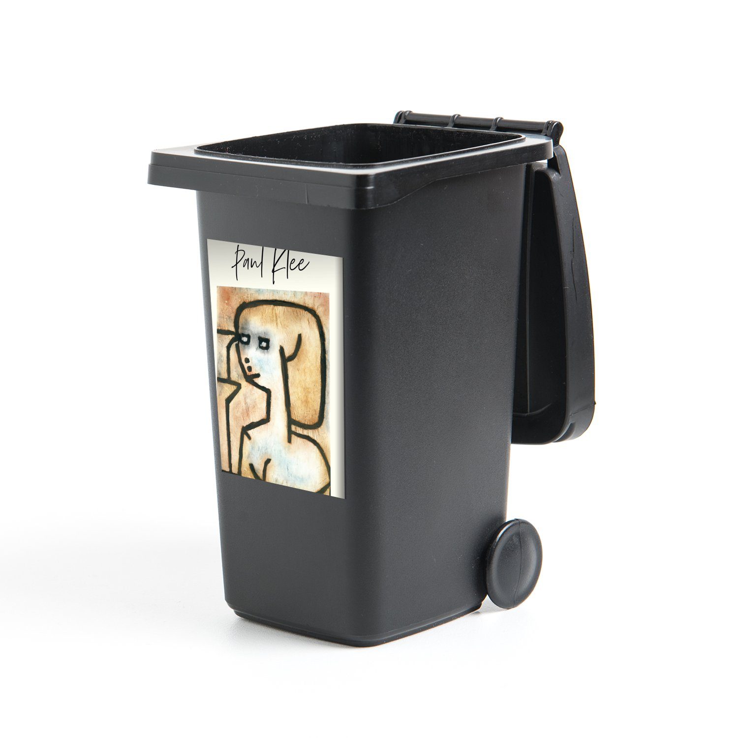 MuchoWow Wandsticker Kunst - Paul Klee - Trauerndes Mädchen (1 St), Mülleimer-aufkleber, Mülltonne, Sticker, Container, Abfalbehälter