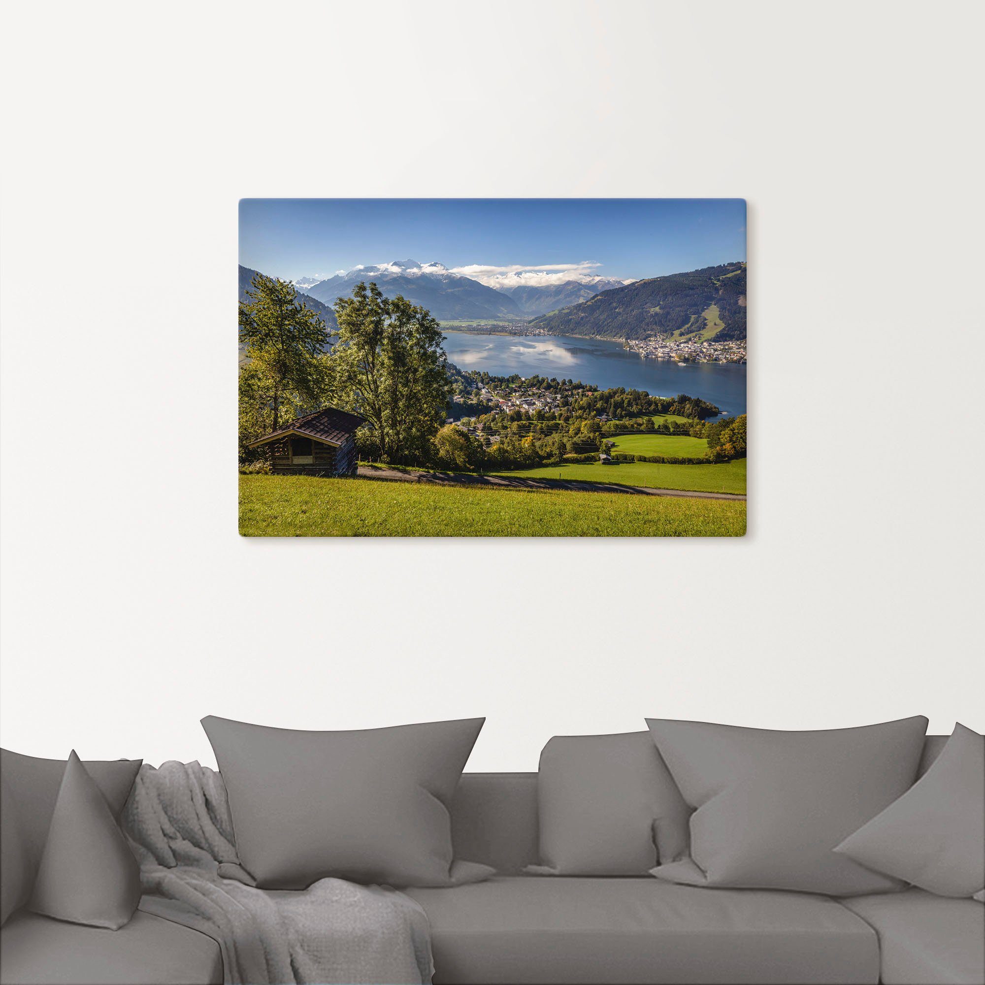 Artland Wandbild »Blick auf den Zeller See«, Berge & Alpenbilder (1 Stück), in vielen Größen & Produktarten - Alubild / Outdoorbild für den Außenbereich, Leinwandbild, Poster, Wandaufkleber / Wandtattoo auch für Badezimmer geeignet-kaufen