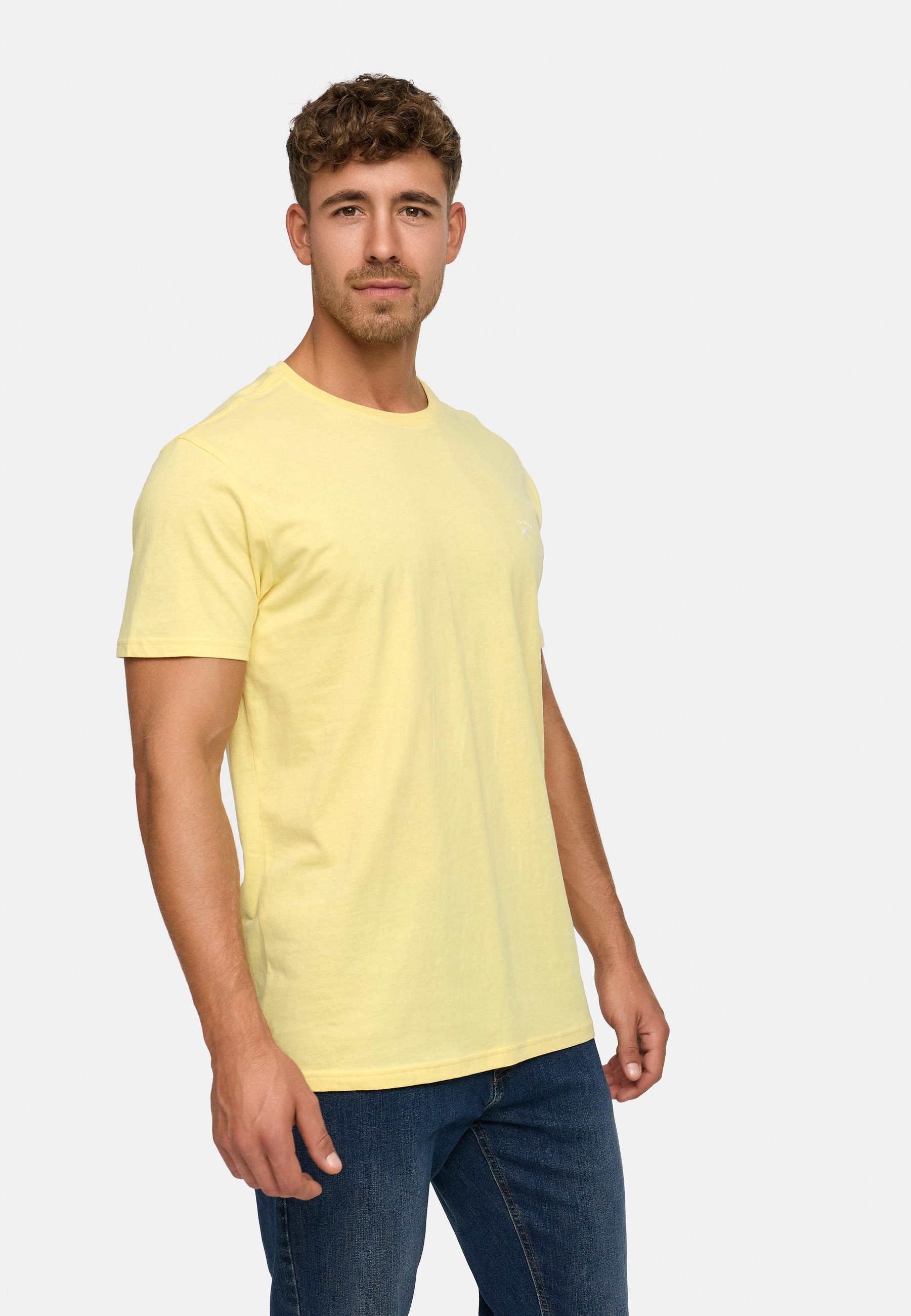 Indicode T-Shirt Herren Kloge Shirt Tee Herrenshirt mit dezentem Label-Deta günstig online kaufen