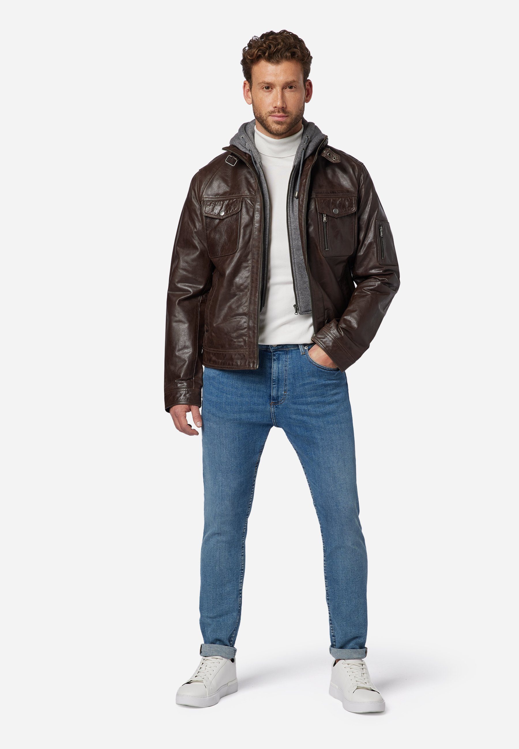RICANO Lederjacke Rex hochwertiges Büffelleder abtrennbarer günstig online kaufen