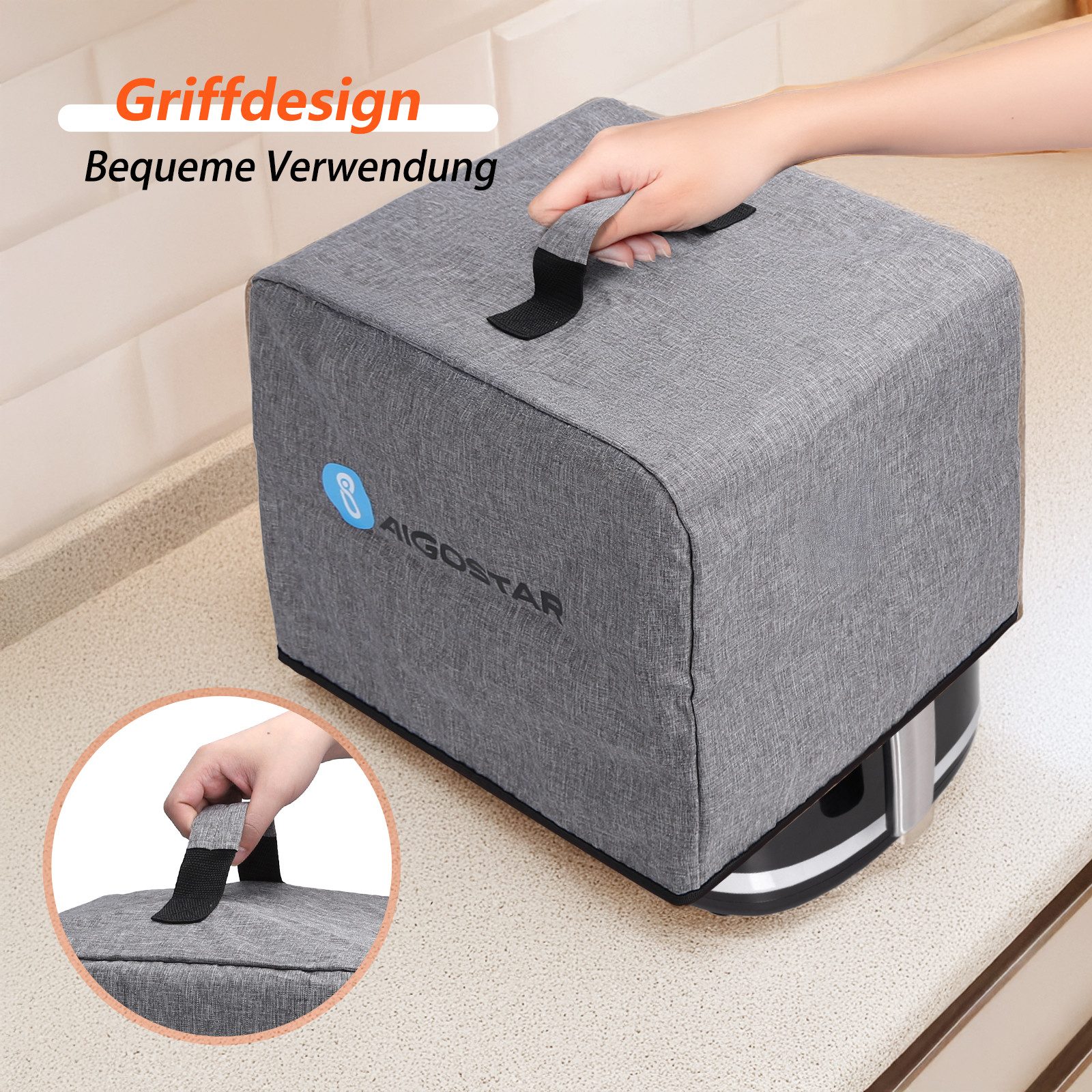 Aigostar Heißluftfritteuse Cube - 7L 1900W Airfryer mit LED-Touchscreen, 7-in-1, Ohne Öl, 90% weniger Fett, 1900,00 W, Temperatursteuerung (80 - 200 °C), 1 - 60 Mins Timer, Memory-Funktion