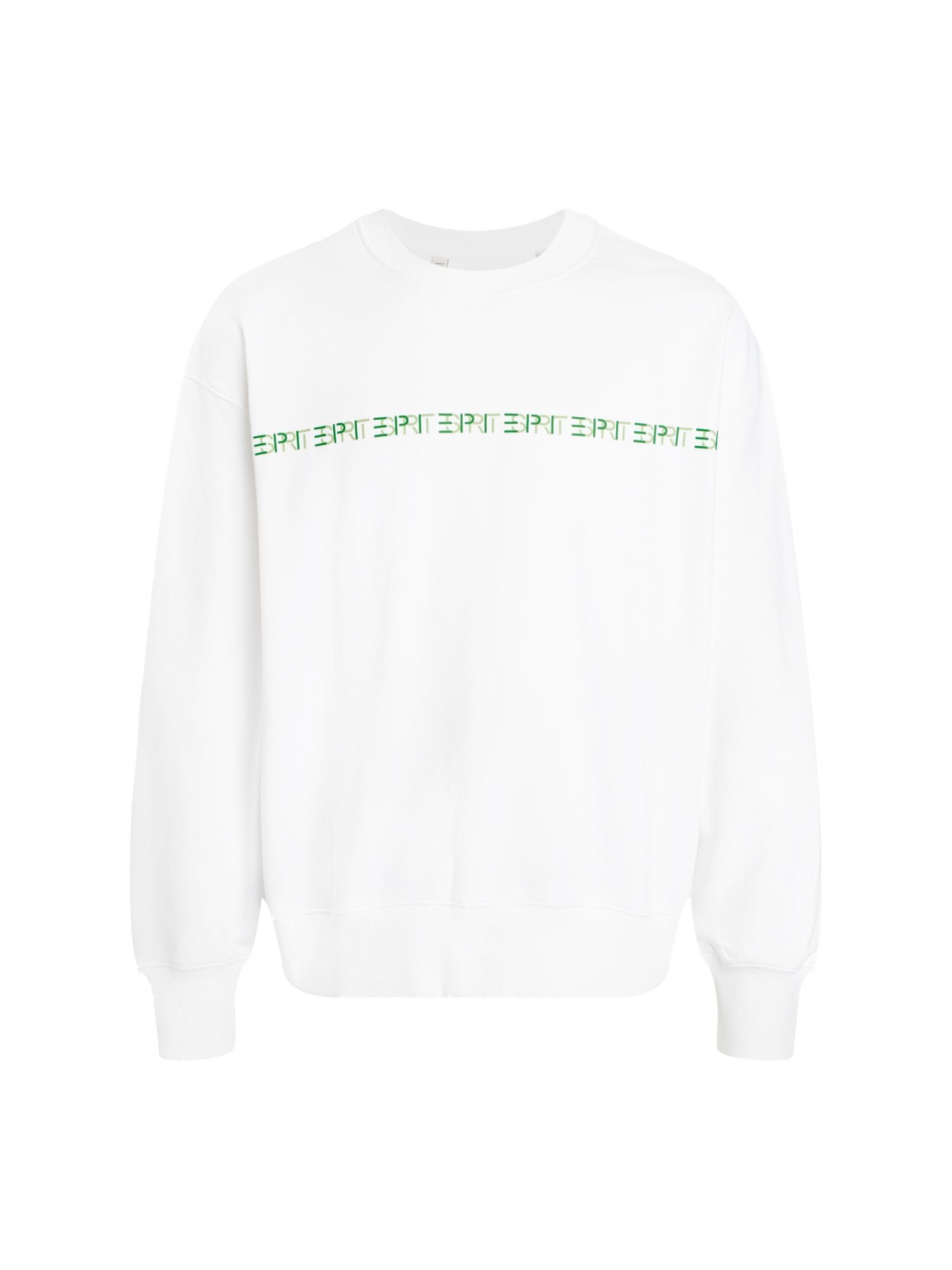 Esprit Sweatshirt Geripptes Archive WHITE mit Yagi Sweatshirt (1-tlg) Logo