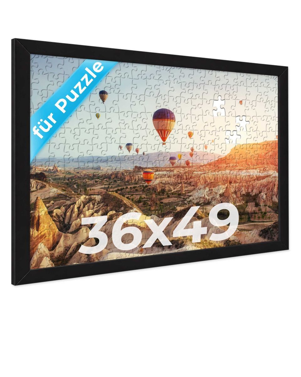 PHOTOLINI Bilderrahmen für Puzzle, Puzzlerahmen mit Acrylglas zum Aufhängen, für 1 Bilder (1 Einzelrahmen), 100-500 Teile im Endformat 36x49 cm