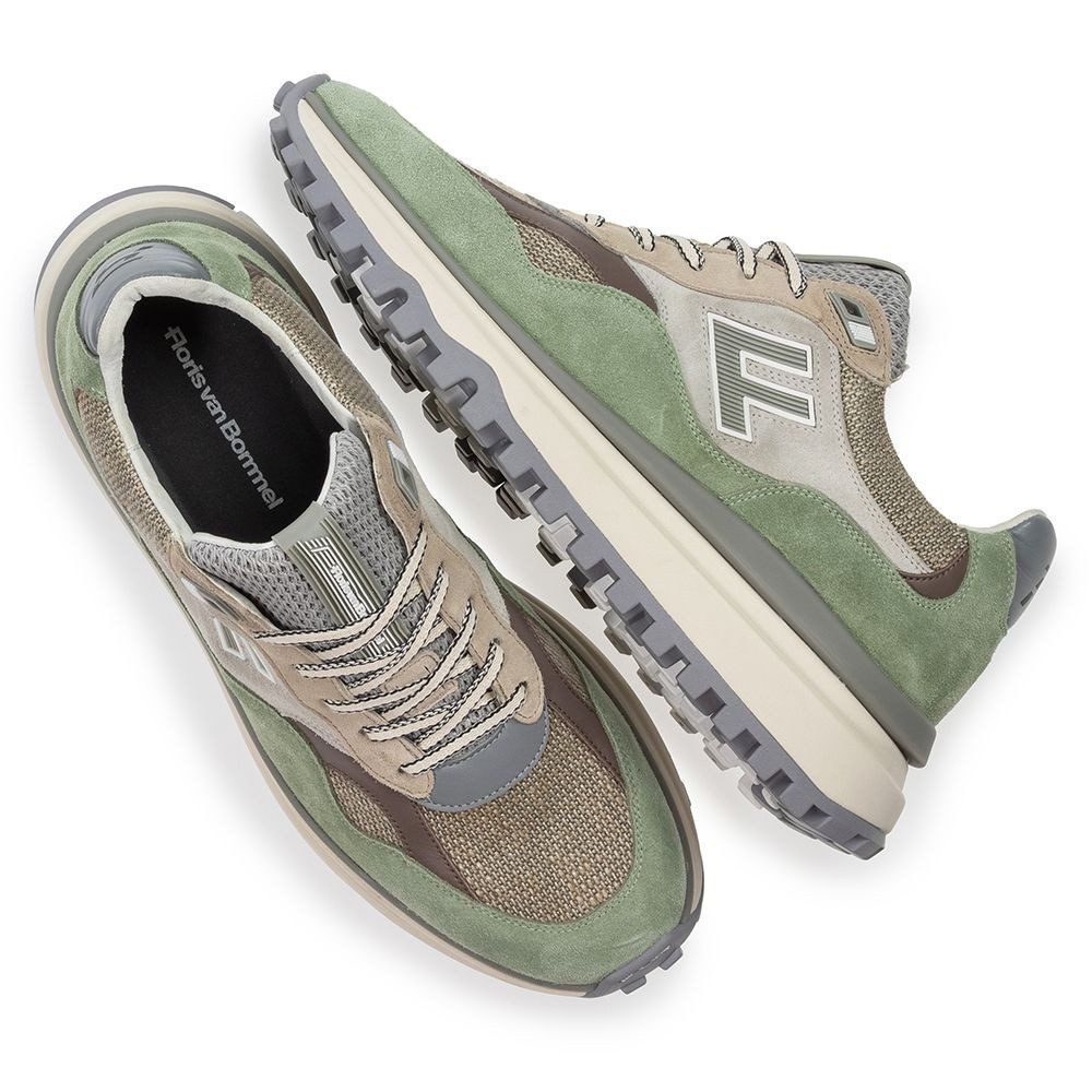 Floris van Bommel Floris Sport LightGreen Textile Sneaker