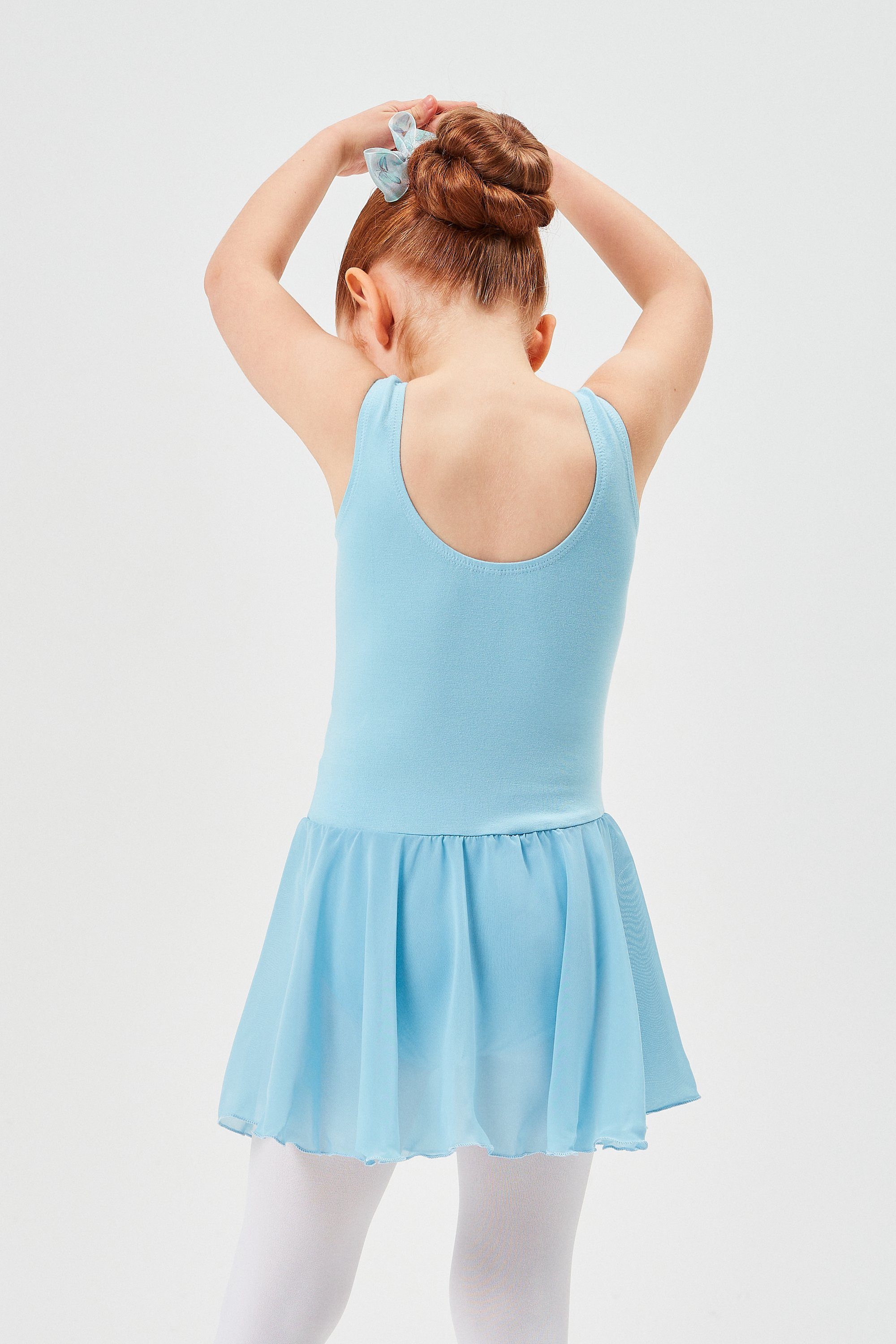 tanzmuster Chiffonkleid Ballett Trikot Mädchen hellblau Röckchen weichem aus wunderbar Ballettkleid Minnie Chiffon mit für Baumwollmaterial