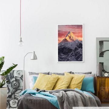 Sinus Art Poster Landschaftsfotografie 60x90cm Poster Ama Dablam Spitze bei Sonnenaufgang Nepal
