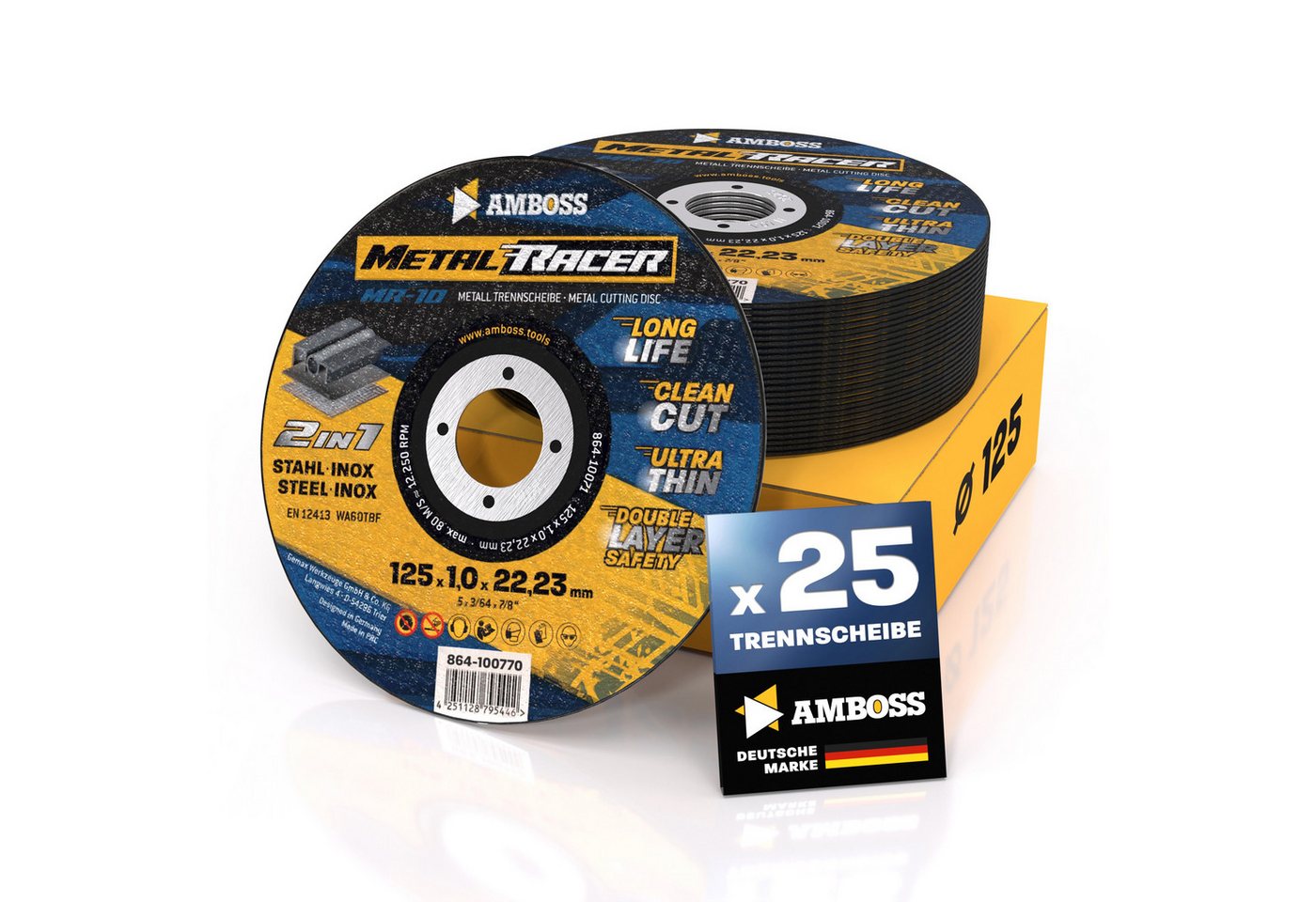Amboss Werkzeuge Trennscheiben 25x Amboss Metal Racer Trennscheibe, Ø125 mm - 1