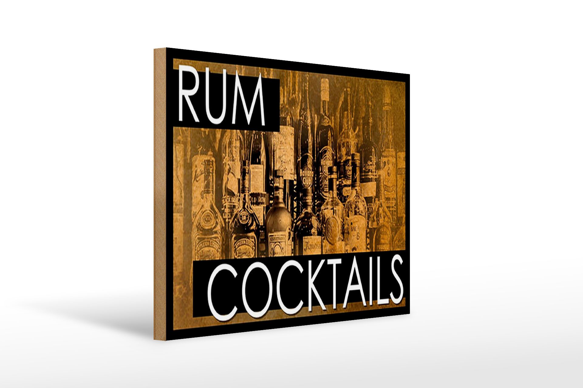 Holzbild 40x30cm Rum Cocktails