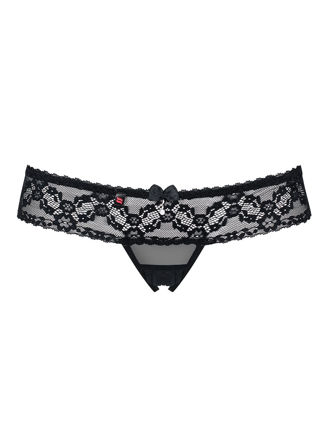 Obsessive Panty-Ouvert Offener String schwarz Thong Open Dessous transparent (einzel, 1-St)