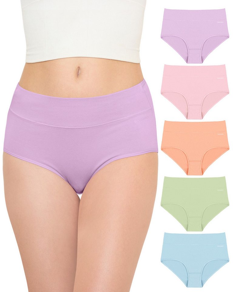 TANSTC Taillenslip Unterhosen Damen Baumwolle Slip (Packung, 5er-Pack) atmungsaktiv, hautfreundlich, elastisch, formbeständig