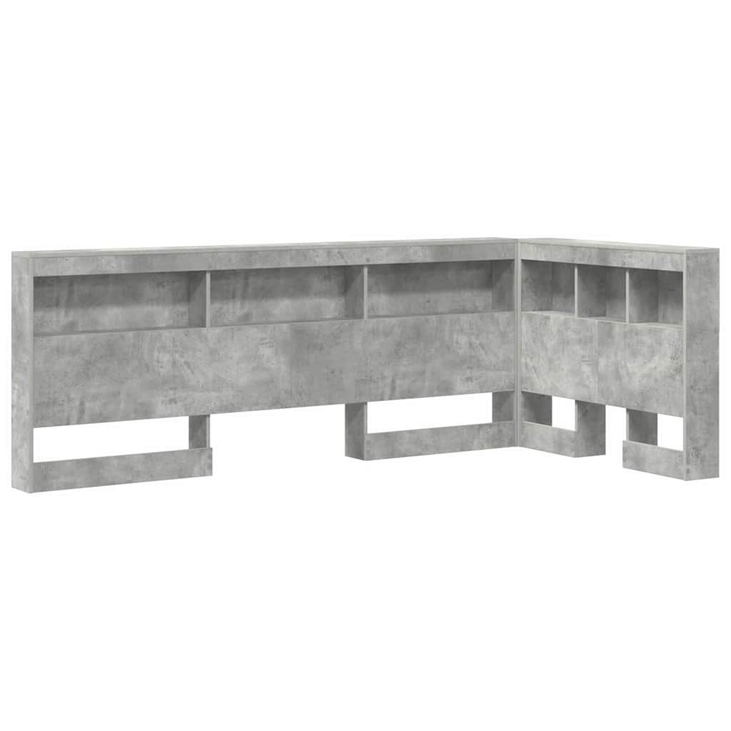vidaXL Bett Aufbewahrungskopfteil mit Regal Beton Grau 80 cm Holzwerkstoff günstig online kaufen