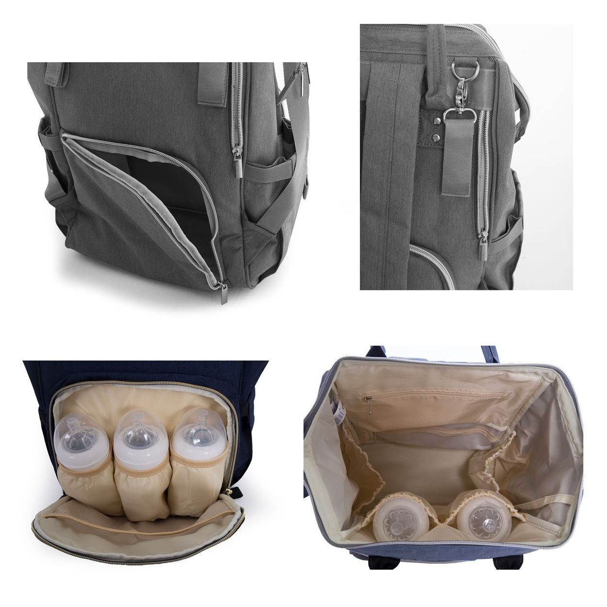 Kikkaboo Wickeltasche Wickeltasche Siena (1-tlg), Rucksack, Wickelunterlage, Grifflänge einstellbar