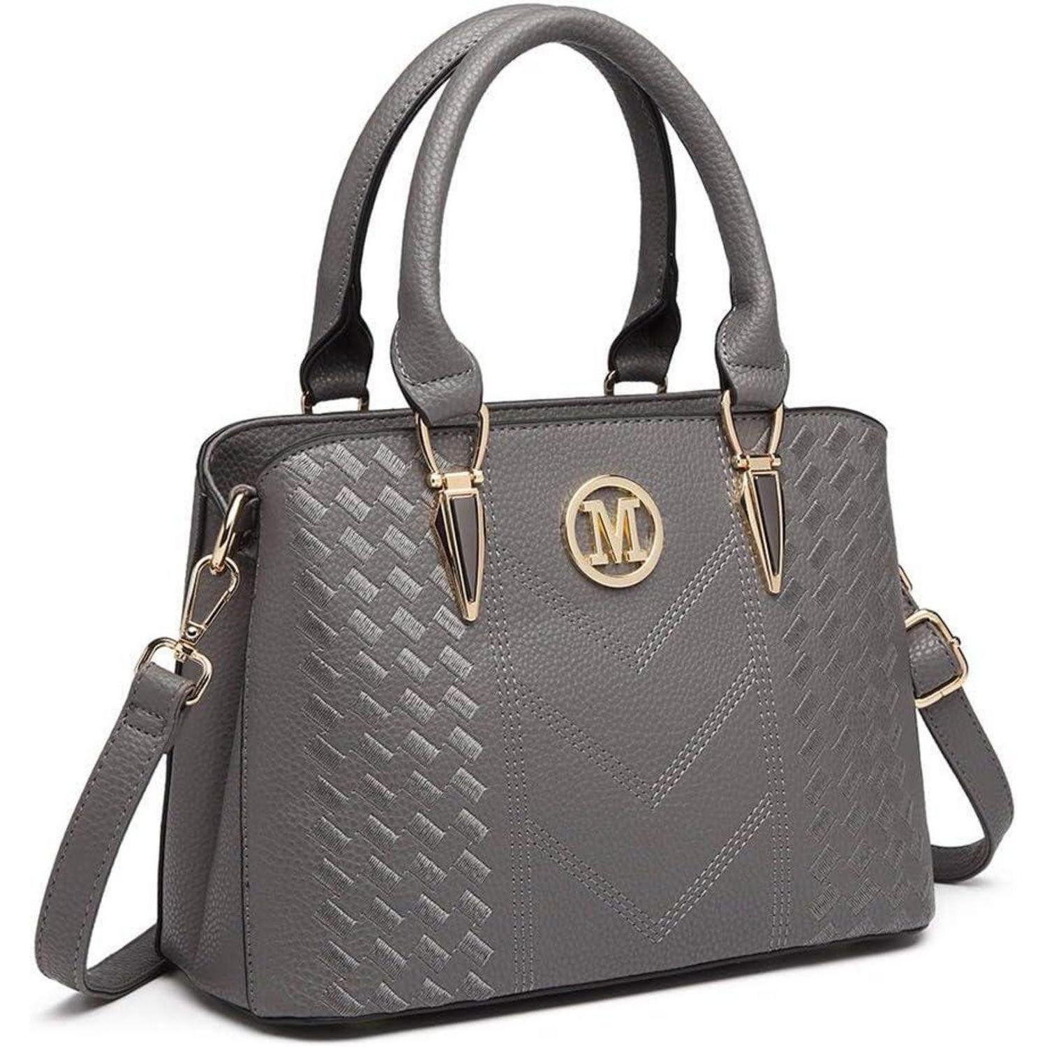LuxusKollektion Handtasche Exquisite Handtasche Damen Lychee Muster mittelgroß Grau
