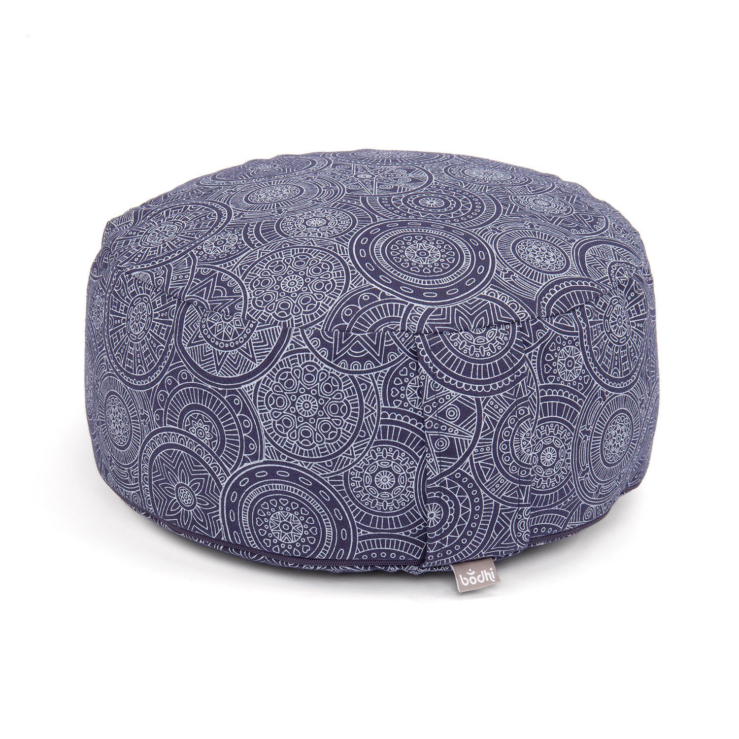 bodhi Meditationskissen Meditationskissen RONDO, 32 x 20 cm Mandala, dunkelblau, Dinkel