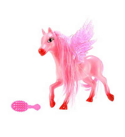 Puppentier PEGASUS mit Haarbürste Rosa Dream Horse Geschenk Kinder Puppentier Mädchen Spielzeug 54 (Rosa)