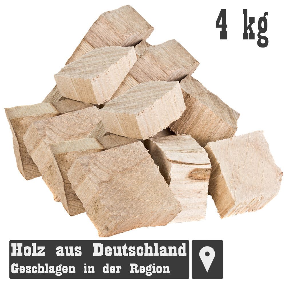 Grillmaster Räucherspäne Räucherklötze 4kg Buche Chunks Räuchern Smoken BBQ Grill Feuer, 4 kg