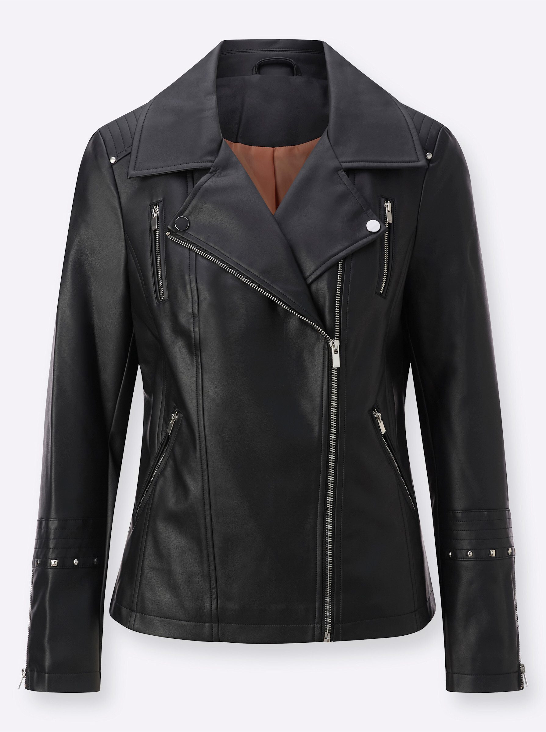Allwetterjacke Lederimitat-Jacke Langarm
