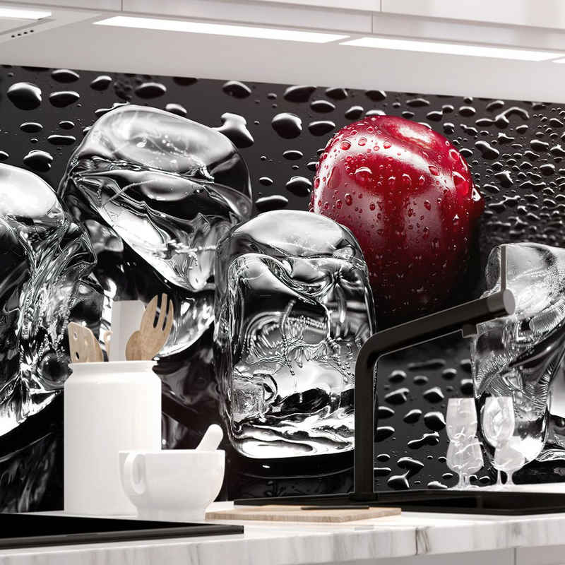 Stickerprofis Küchenrückwand KIRSCHEN UND EIS, (Premium), 1,5mm, selbstklebend, hält auf besonders vielen Öberflächen