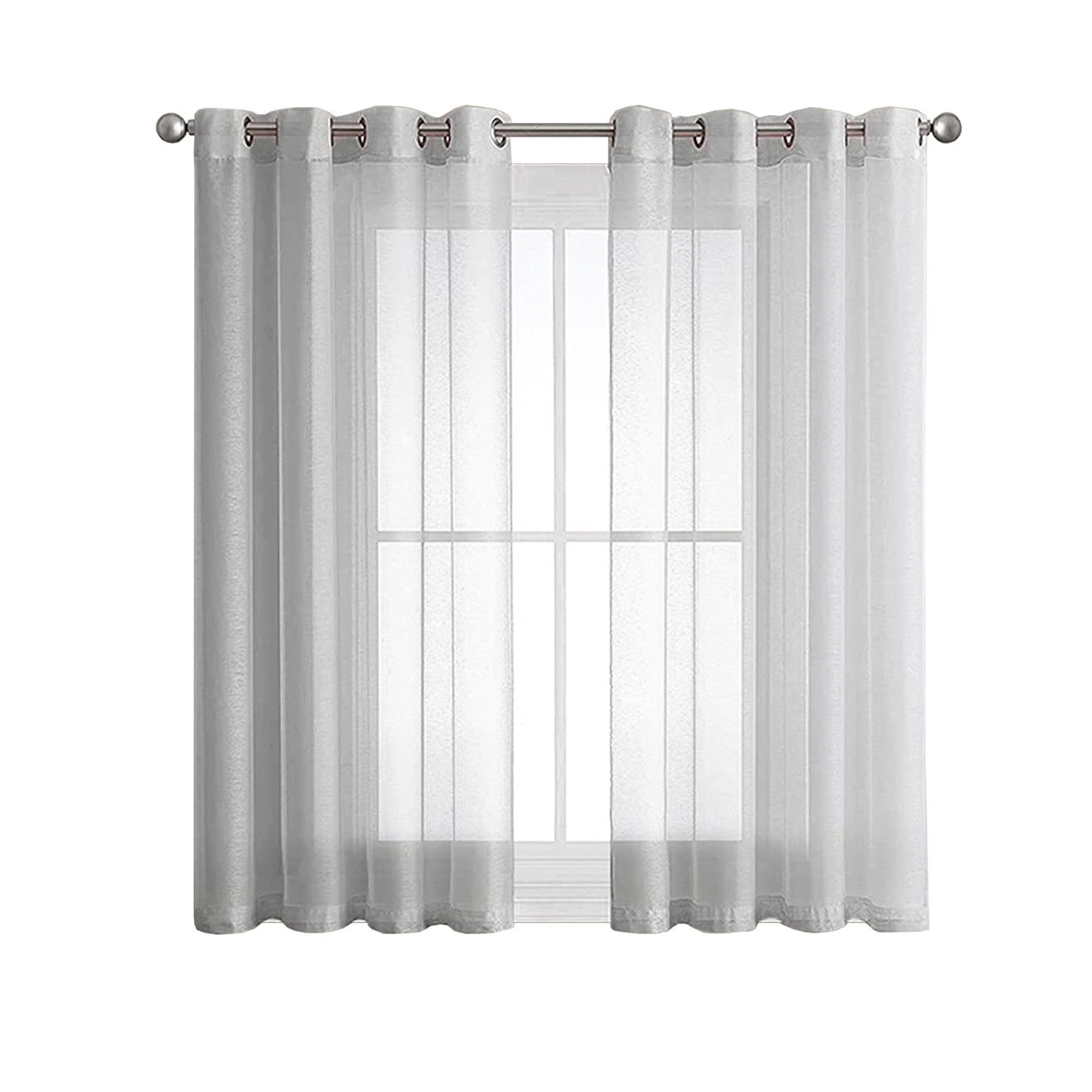 zggzerg Gardine Voile Gardinen Vorhang halbtransparent kurzGardinen günstig online kaufen