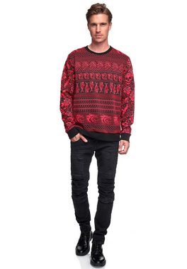 Rusty Neal Sweatshirt mit extravagantem Muster