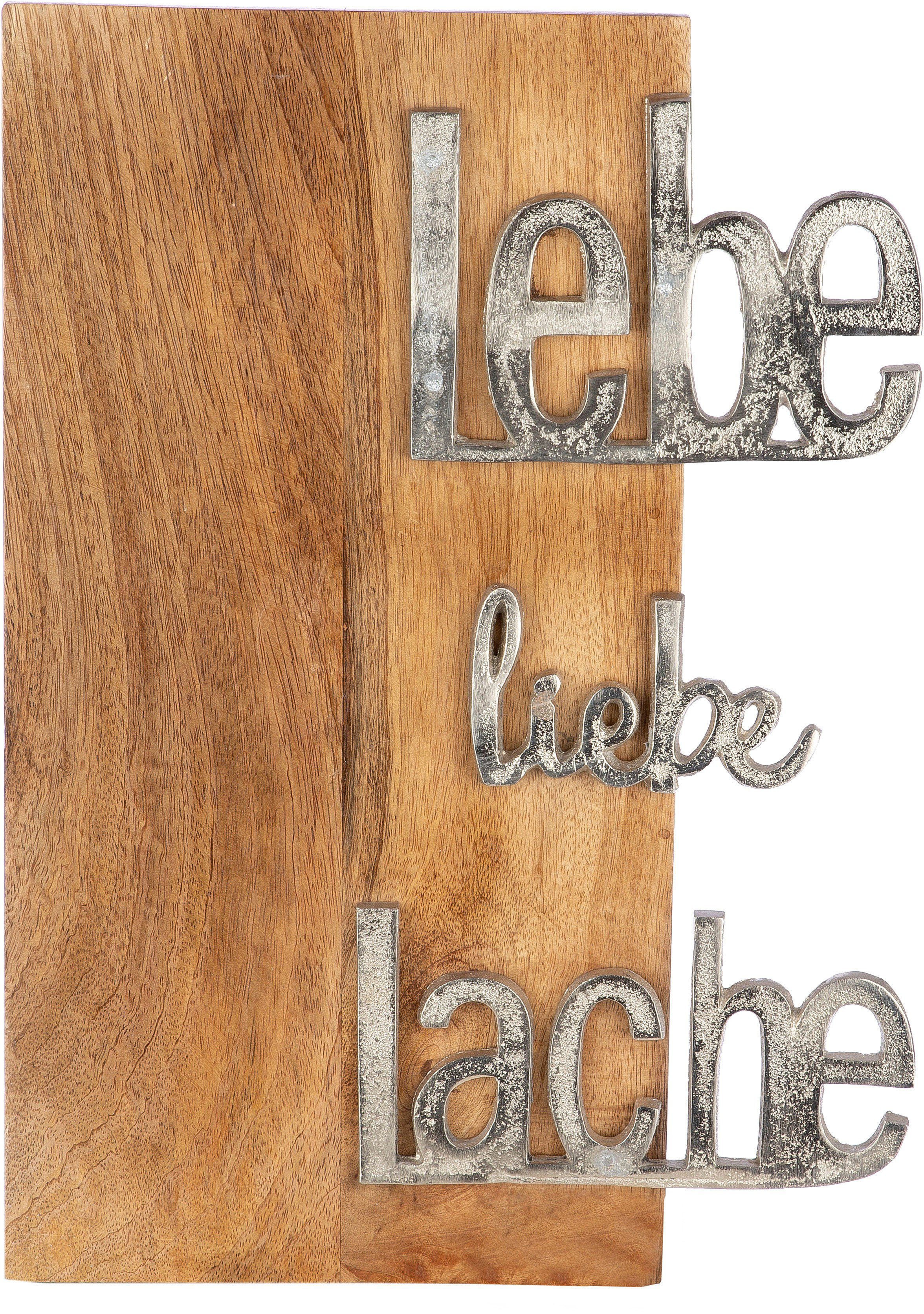 GILDE Wanddekoobjekt Wandobjekt Lebe, liebe, Lache (1 St), Schöne  Wanddekoration