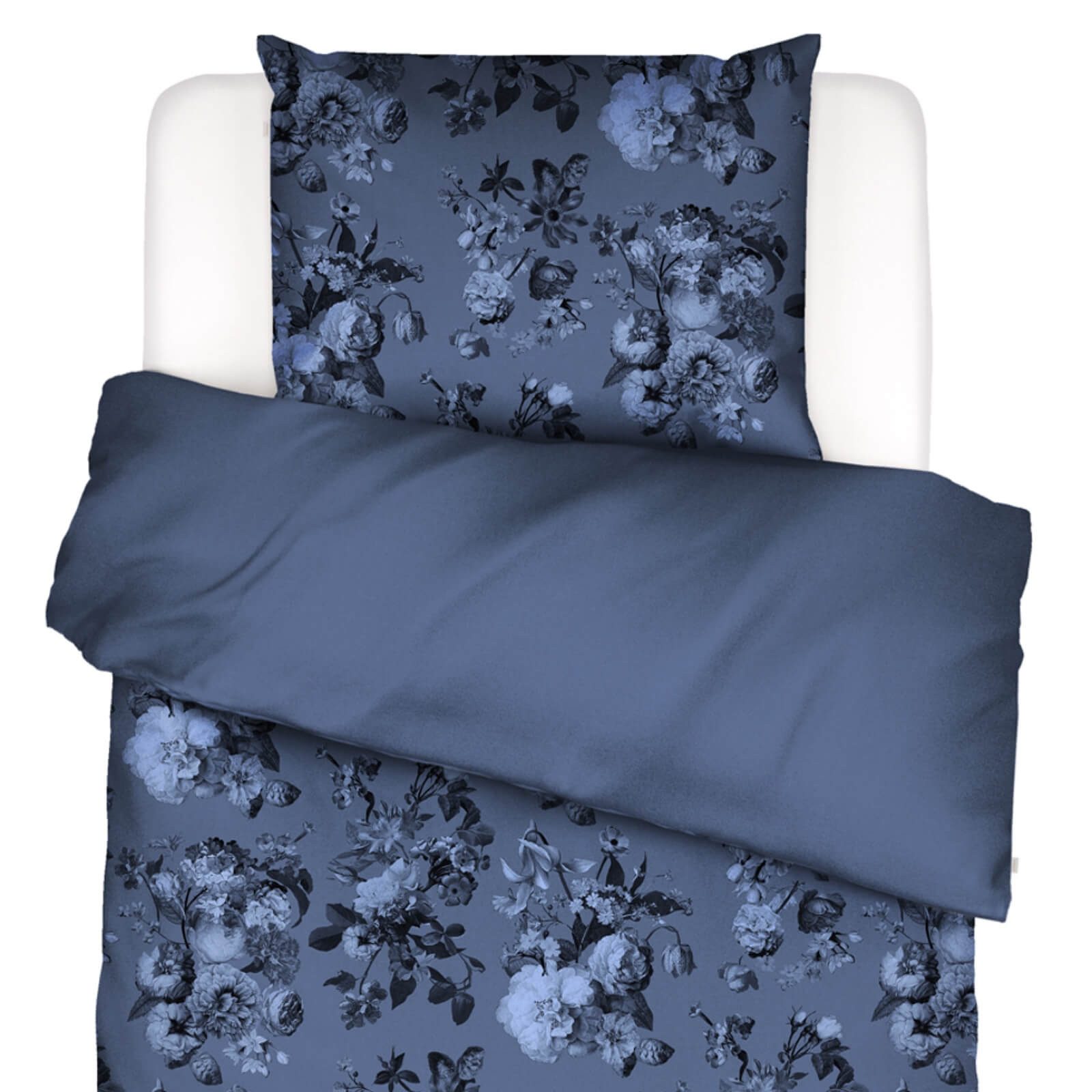 Essenza Bettwäsche Florice Bijou Blue Baumwollsatin günstig online kaufen