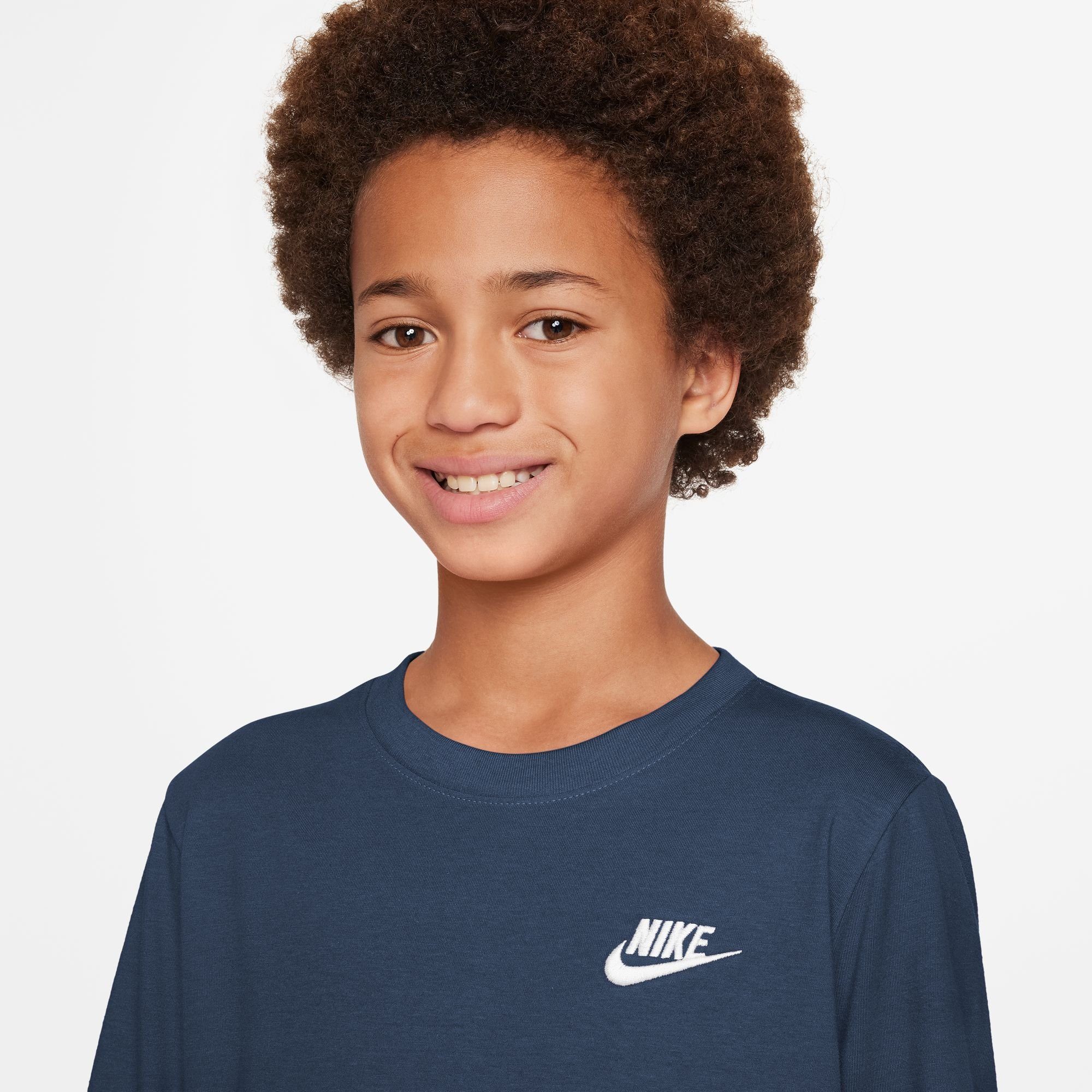 Nike Sportswear Langarmshirt BIG KIDS' MIDNIGHT T-SHIRT NAVY/WHITE (BOYS) LONG-SLEEVE